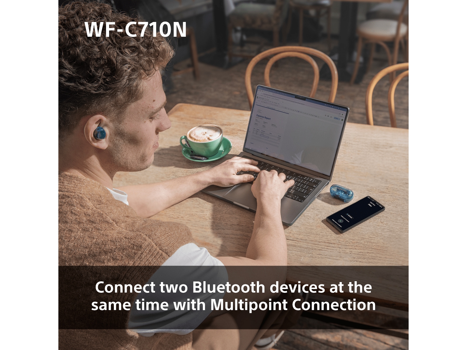 Sony WF-C710N Trådløse ørepropper, In-ear (blå) Ørepropper