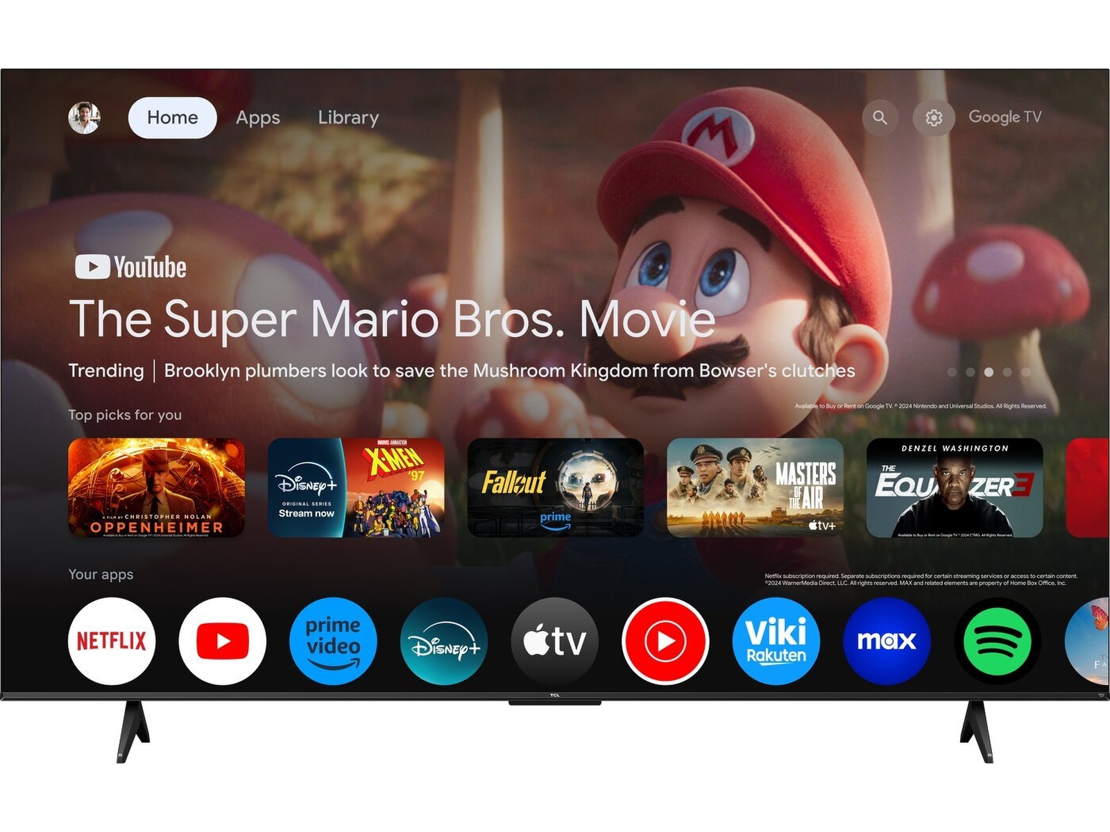 TCL 75" T69C 4K QLED Google TV 70 - 79 tommer TV