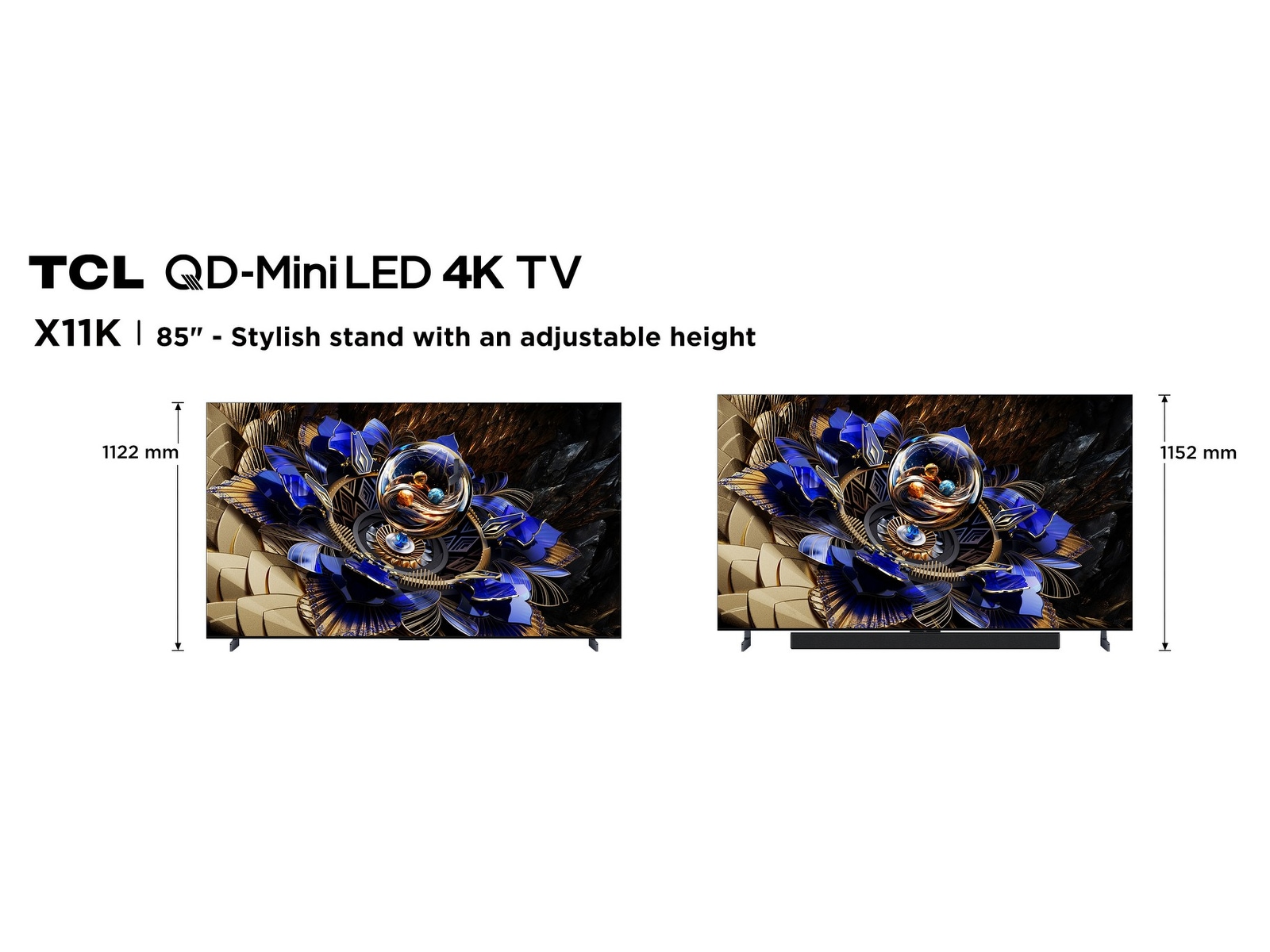 TCL 85" X11K Premium 4K QD-Mini LED Google TV Over 80 tommer TV