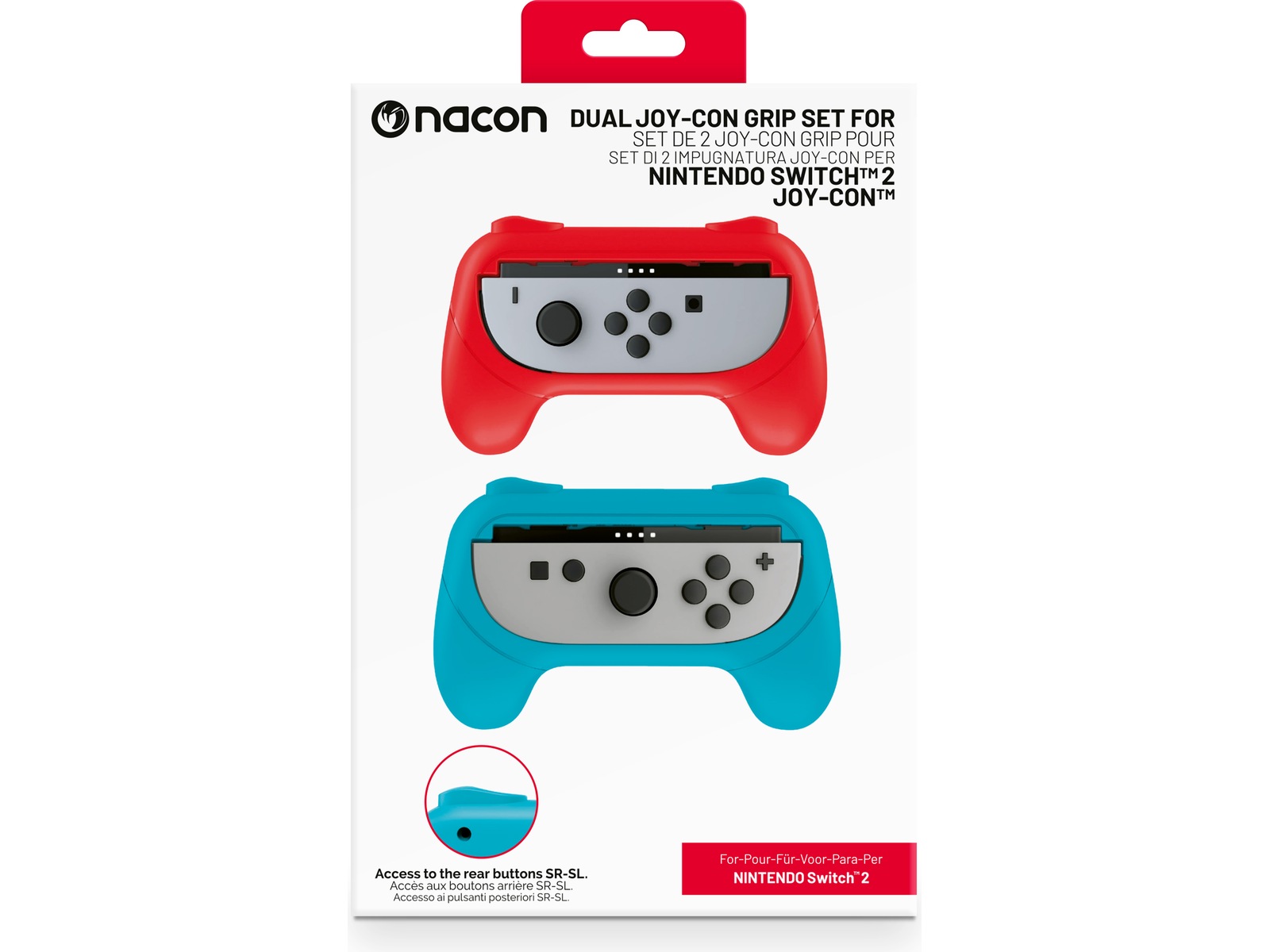 Nacon Joy-Con Grip for Nintendo Switch 2 (blå/rød) Tilbehør
