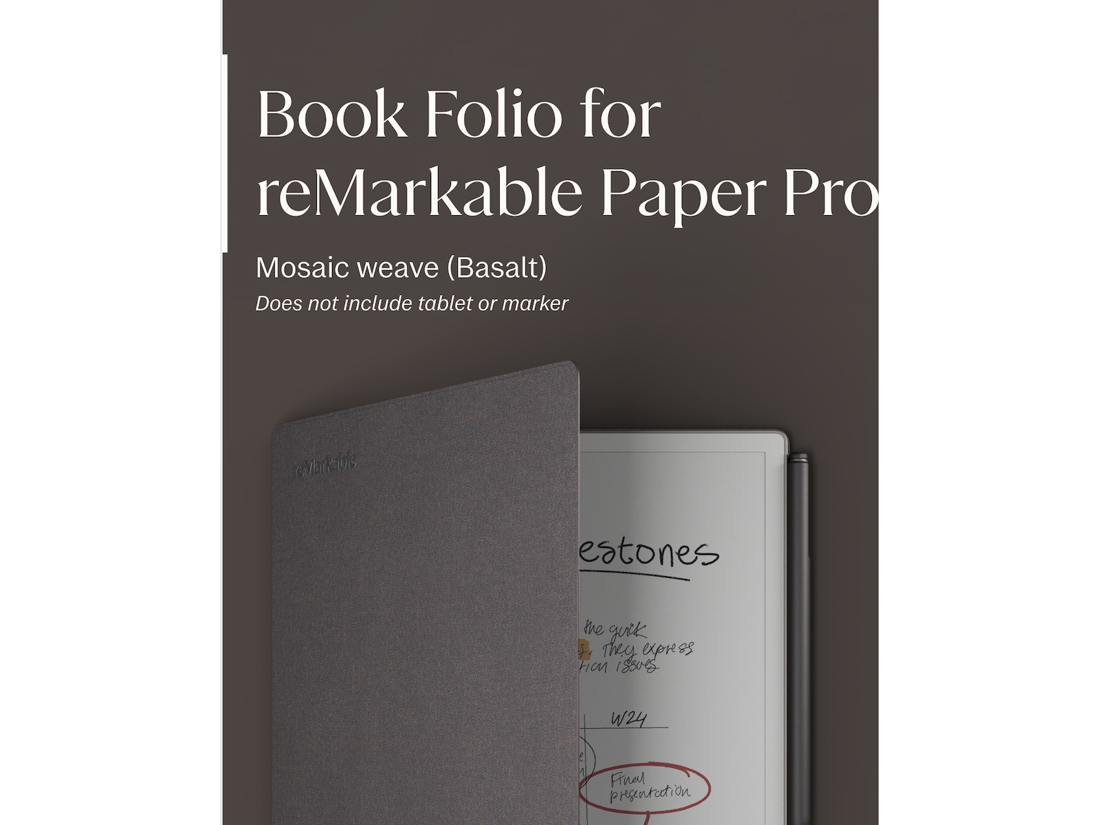 reMarkable Paper Pro Book Folio (basalt) Tilbehør til digitale notatblokker