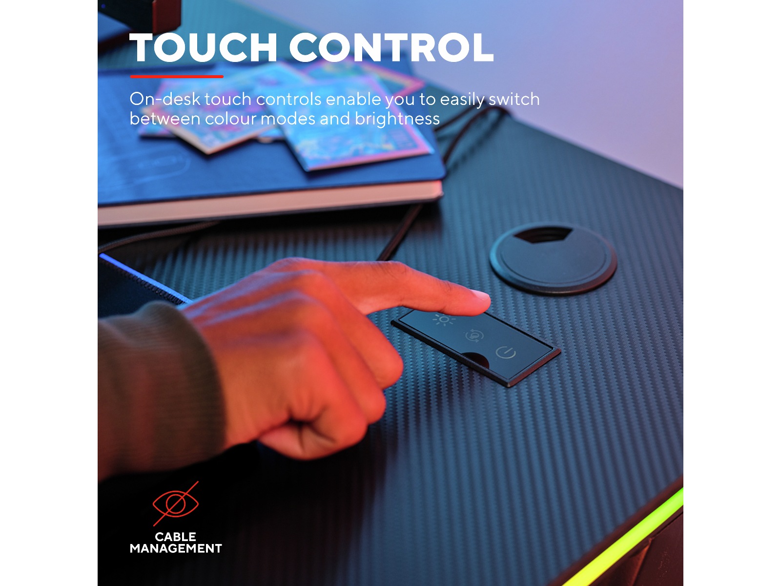 Trust GXT 709 Luminus RGB Gaming Desk Gaming desk