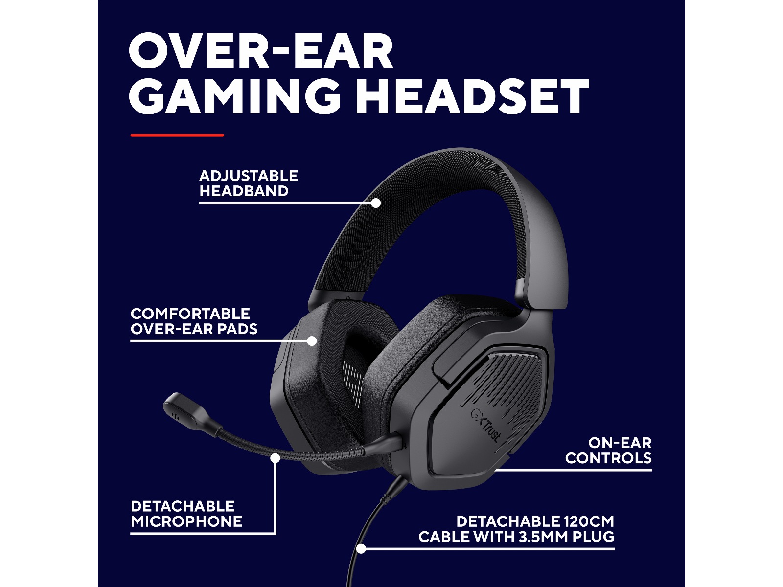 Trust GXT492 Carus Multiplatform Headset (sort) Gaming headset