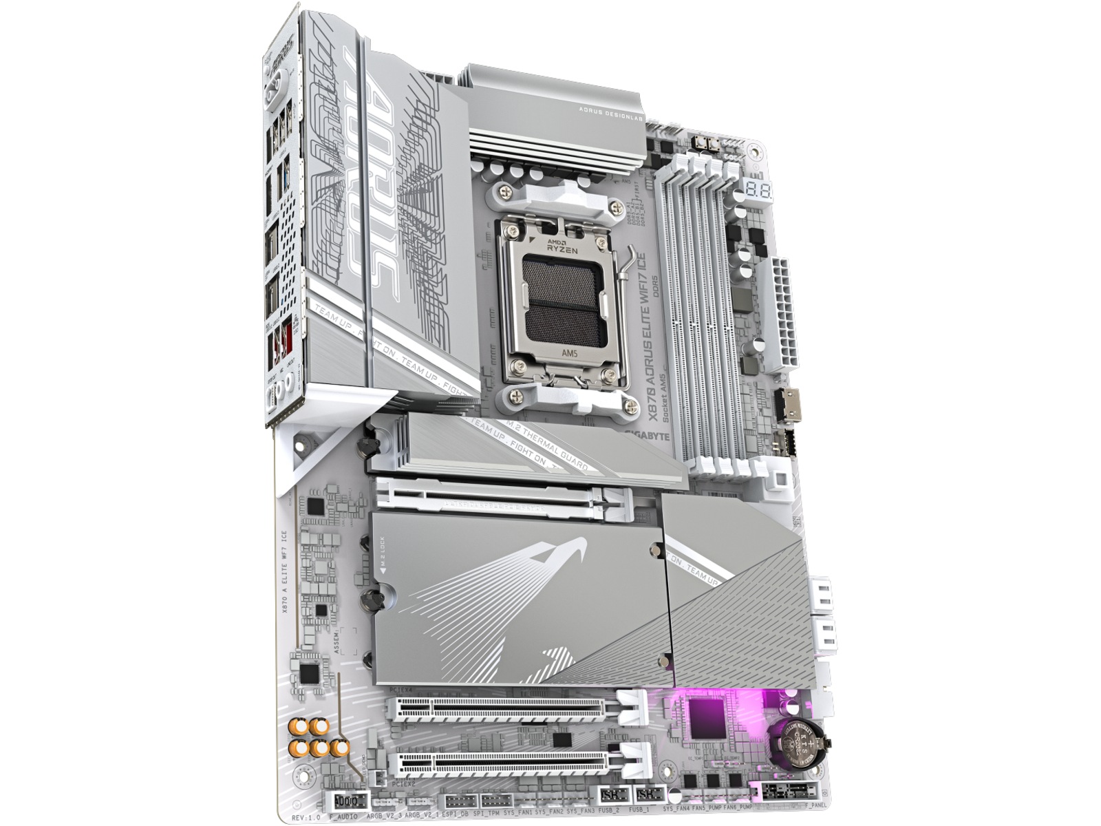 Gigabyte X870E AORUS ELITE WF7 ICE Hovedkort AMD Socket