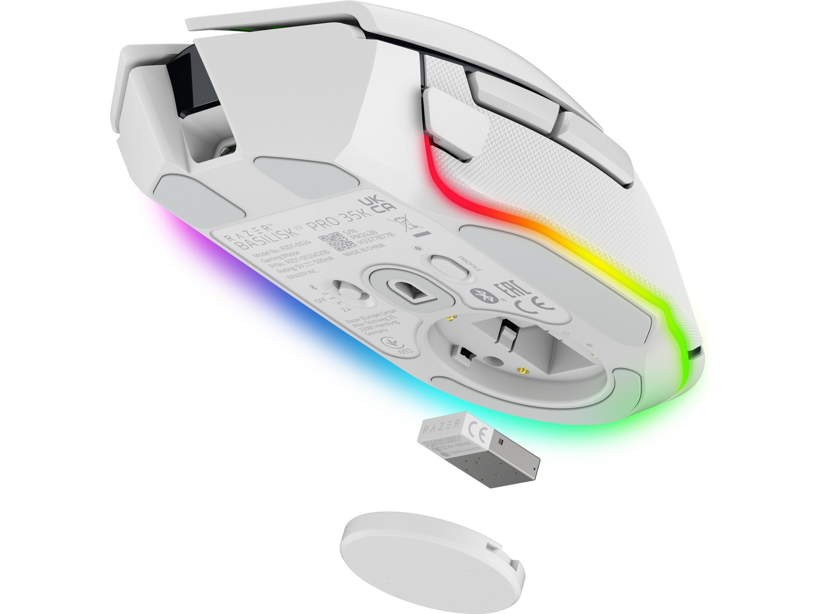 Razer Basilisk V3 PRO 35K trådløs ergonomisk gamingmus (hvit) -B-Grade Demo mus