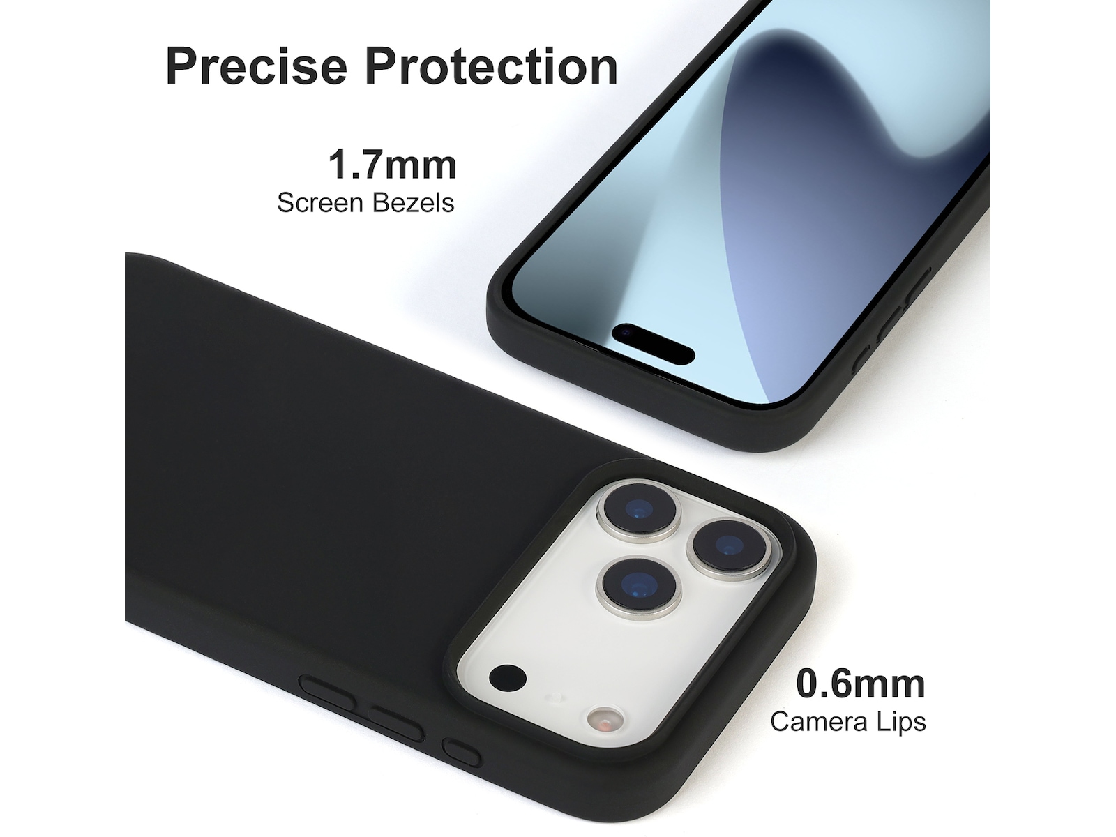 iiglo iPhone 17 Pro Max Magnetic Silikondeksel (sort) Deksel til mobiltelefon
