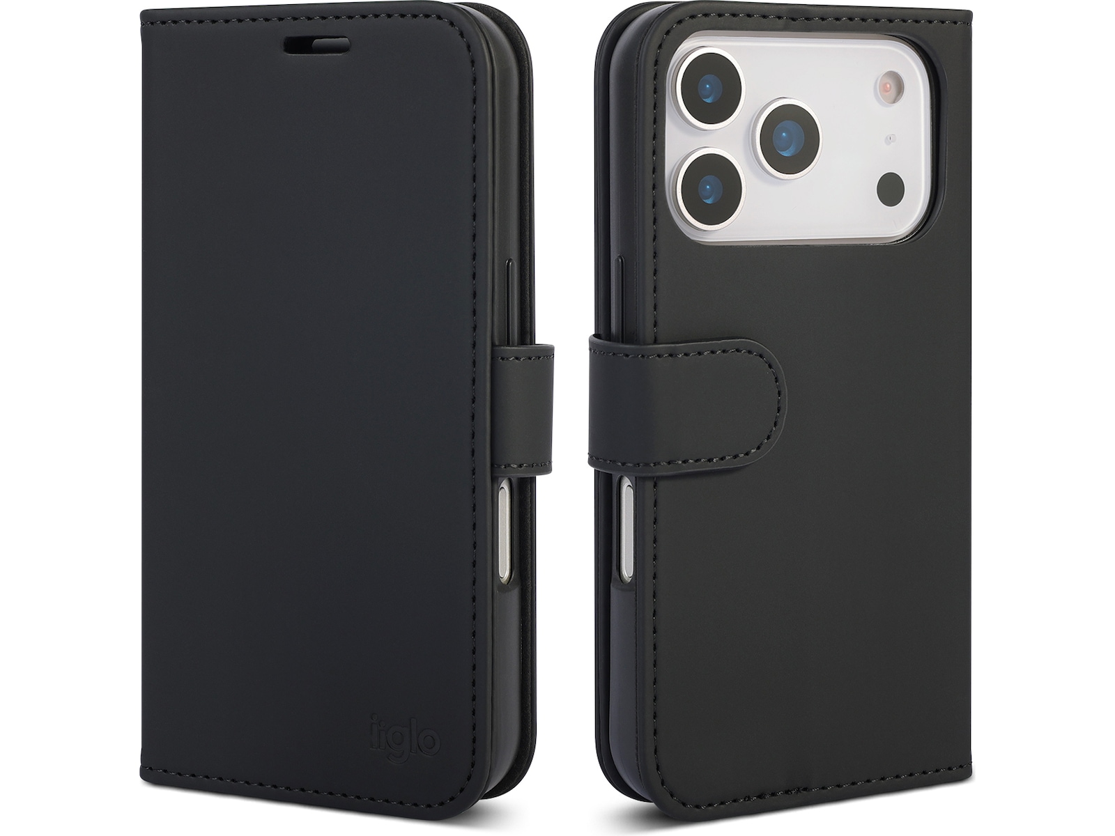 iiglo iPhone 17 Pro Lommebokdeksel (sort) Deksel til mobiltelefon