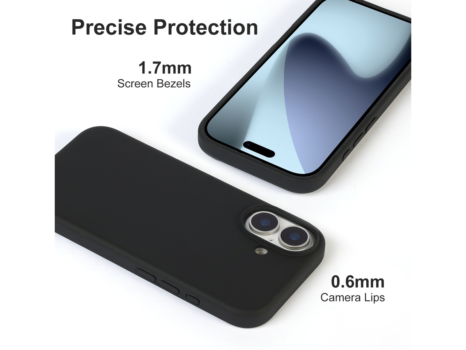 iiglo iPhone 17 Magnetic Silikondeksel (sort) Deksel til mobiltelefon