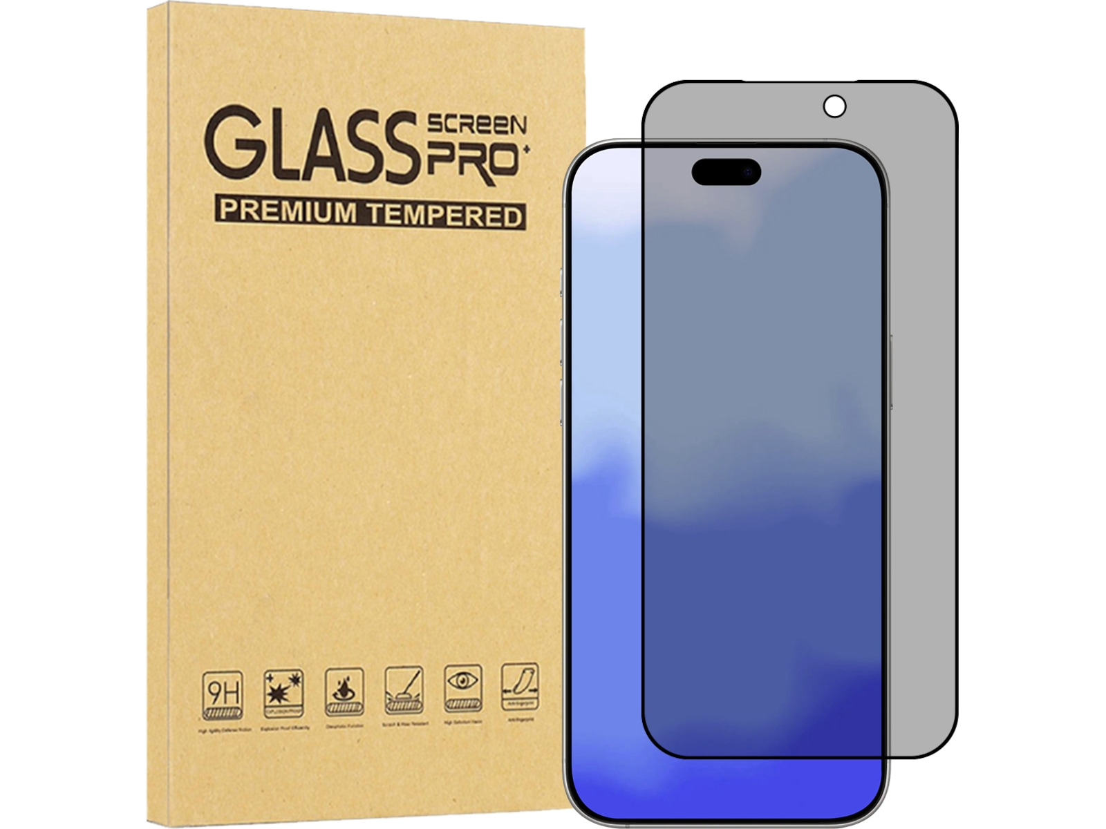 iiglo iPhone 17 Pro Privacy skjermbeskytter Skjermbeskyttelse