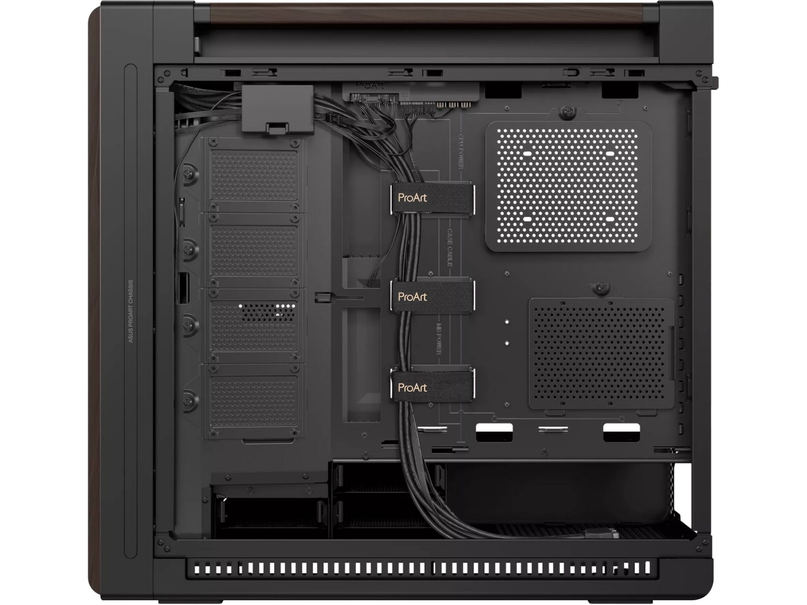 Asus PA602 PROART Walnut Metal PWM Moderne Mid Tower (sort) Midi tower