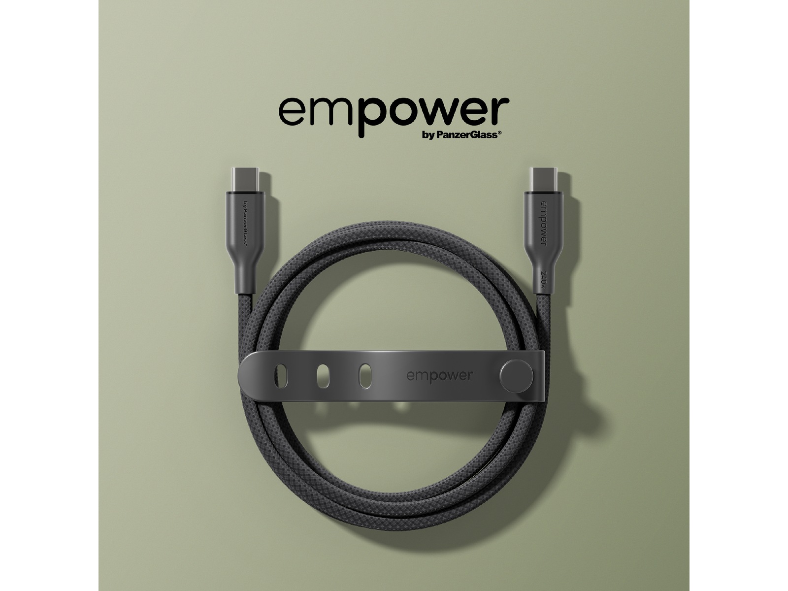 PanzerGlass Racing 60W USB-C kabel, 2m (sort) USB-kabler