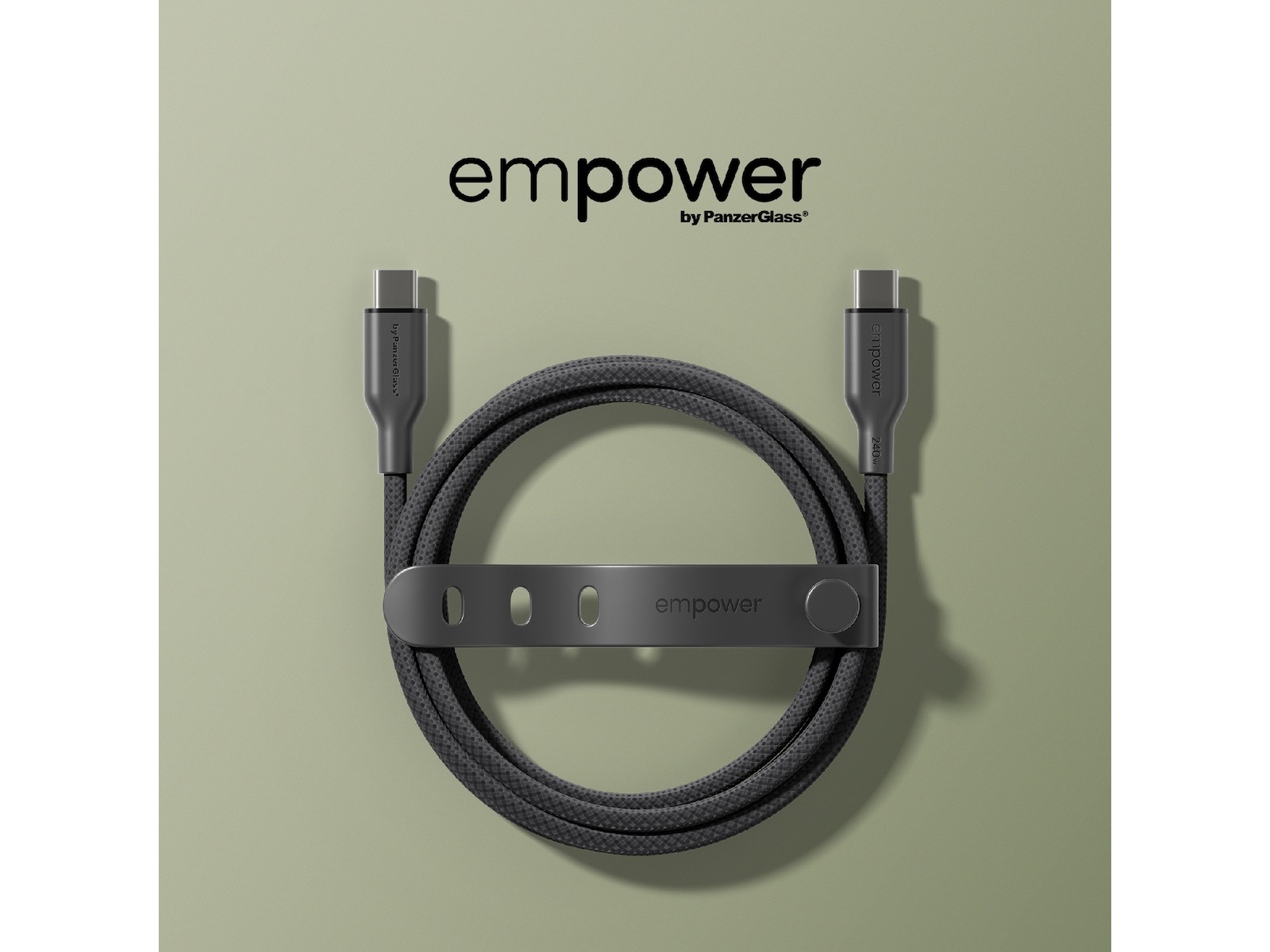 PanzerGlass Racing 240W USB-C kabel, 1,2m (sort) USB-kabler