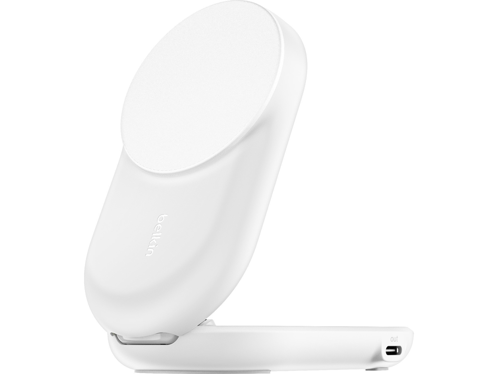 Belkin UltraCharge 2-in-1 Qi2 Trådløs lader (hvit) Trådløs lader