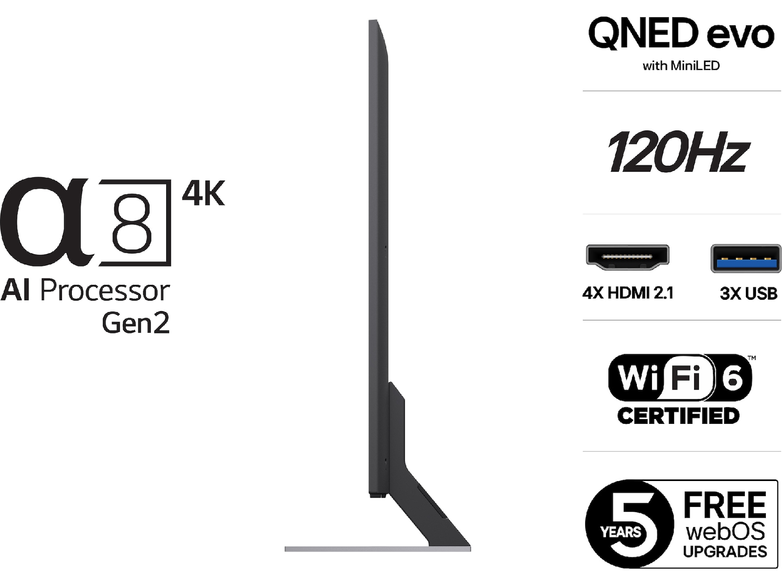 LG 55'' QNED85 evo AI MiniLED 4k Smart TV (2025) 50 - 59 tommer TV