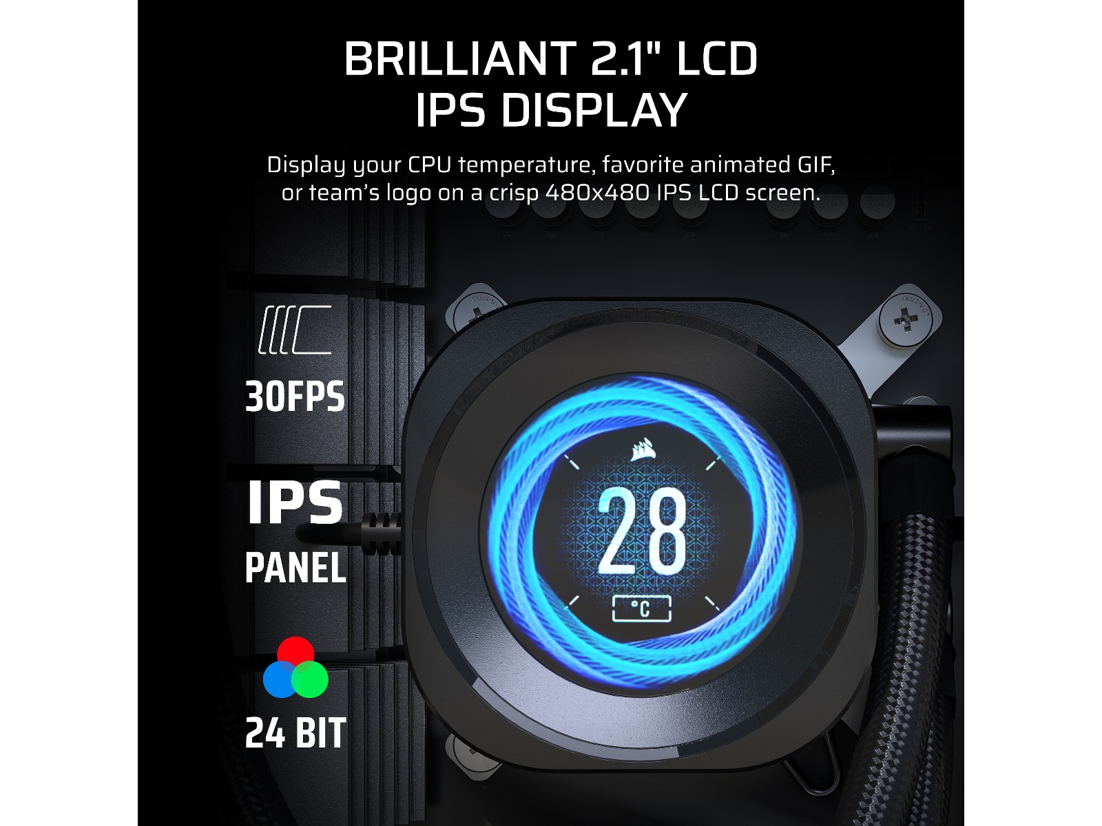 Corsair Nautilus 240 RS LCD Kjøler (sort) CPU - Vannkjøling