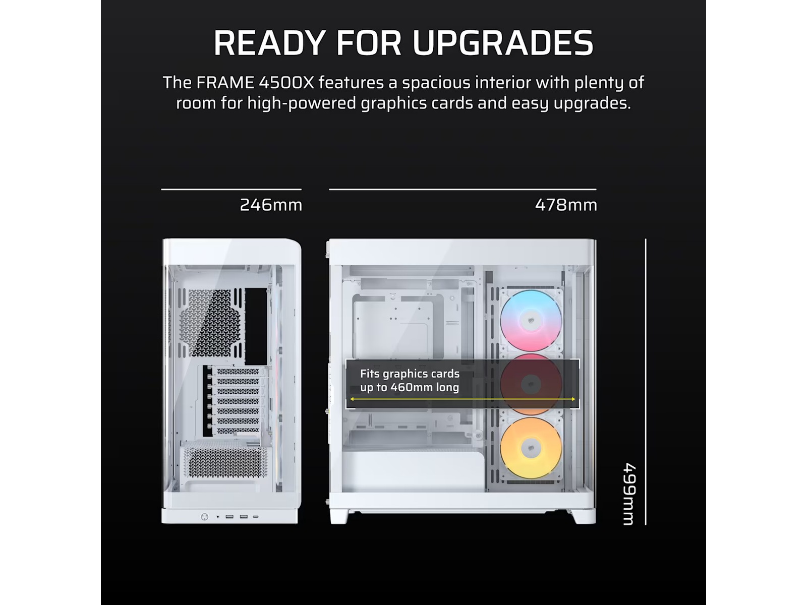 Corsair FRAME 4500X RS-R ARGB Mid Tower (hvit) Midi tower