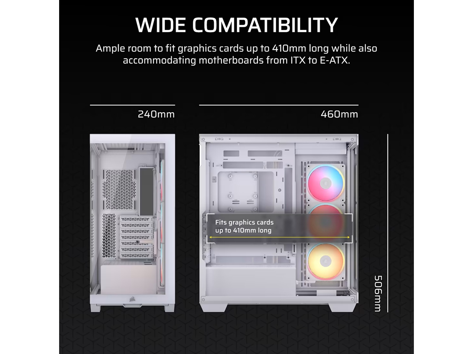 Corsair 3500X LXR LINK Mid Tower (hvit) Midi tower