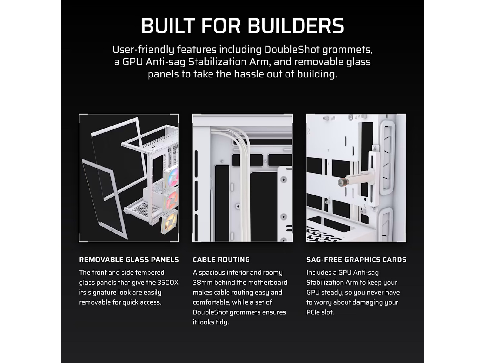 Corsair 3500X LXR LINK Mid Tower (hvit) Midi tower