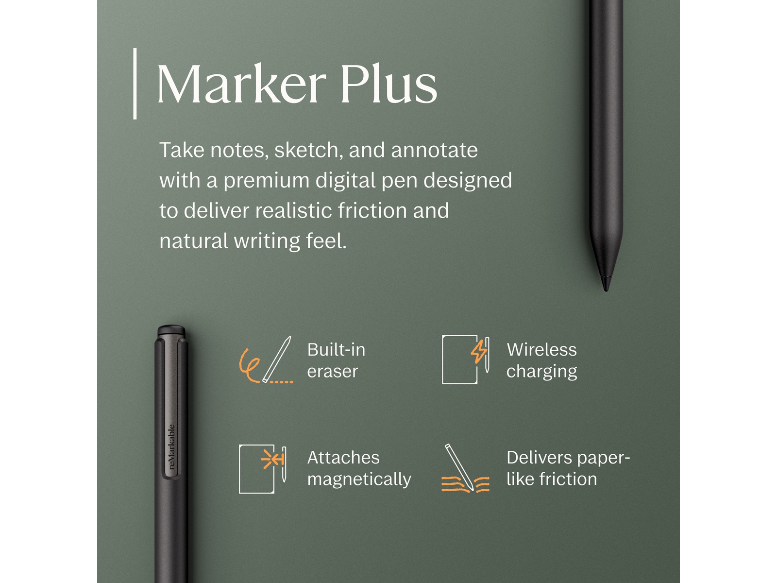 reMarkable Paper Pro Move 7,3" inkl. Marker Plus og Book Folio (basalt) Digitale notatblokker