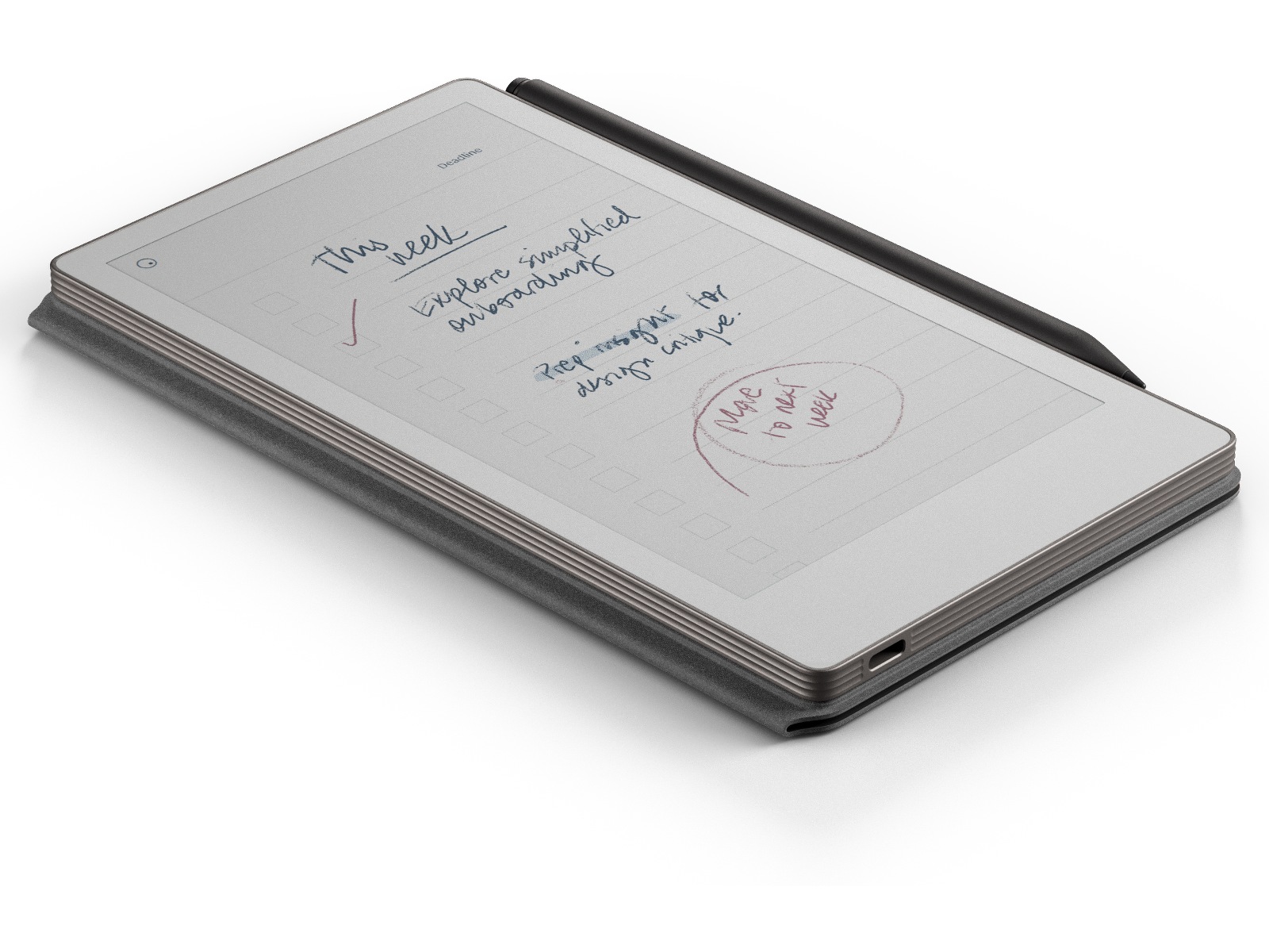 reMarkable Paper Pro Move 7.3" inkl. Marker Plus & Book Folio (sort skinn) Digitale notatblokker & tilbehør