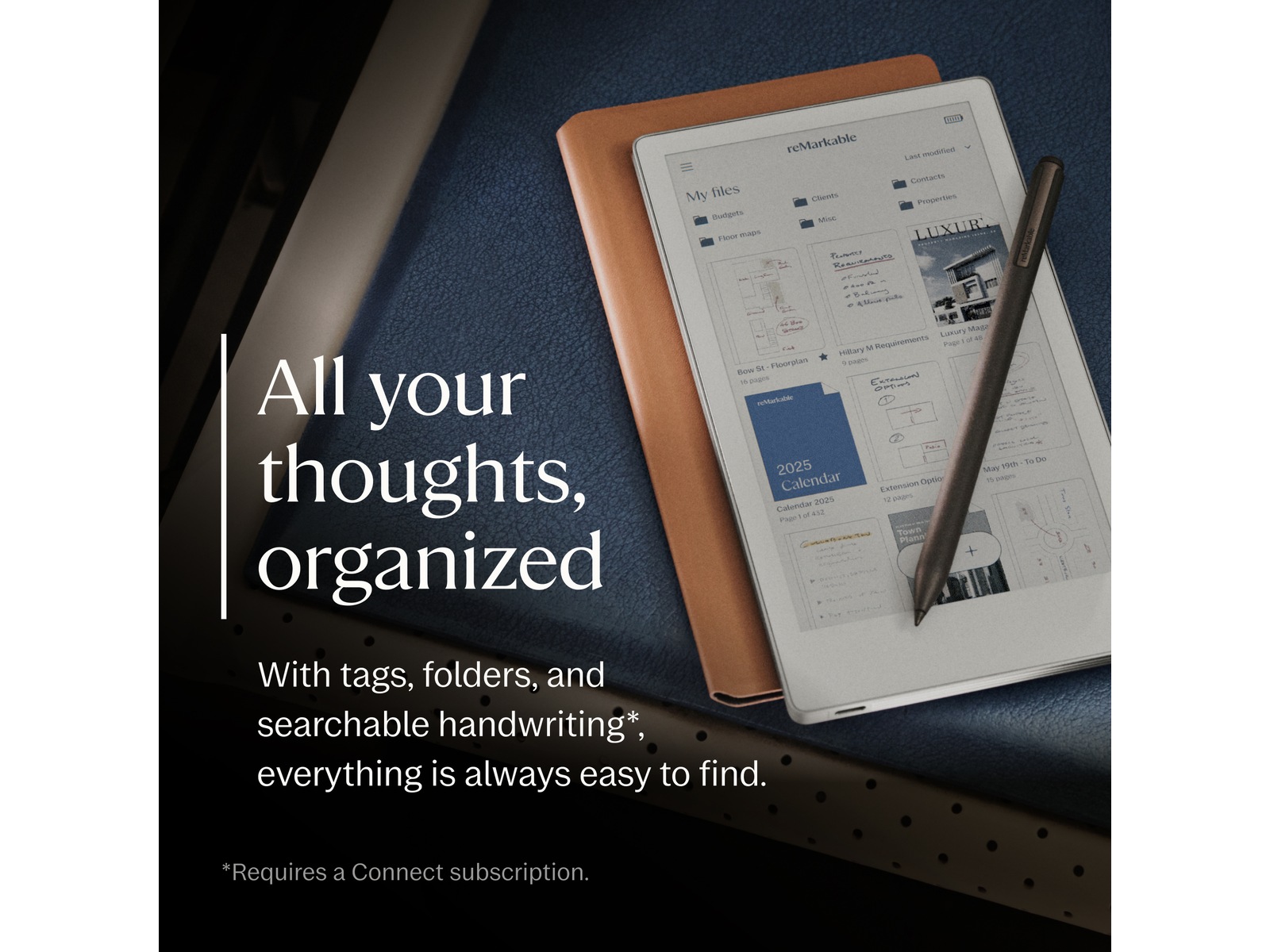 reMarkable Paper Pro Move 7.3" inkl. Marker Plus & Book Folio (sort skinn) Digitale notatblokker & tilbehør