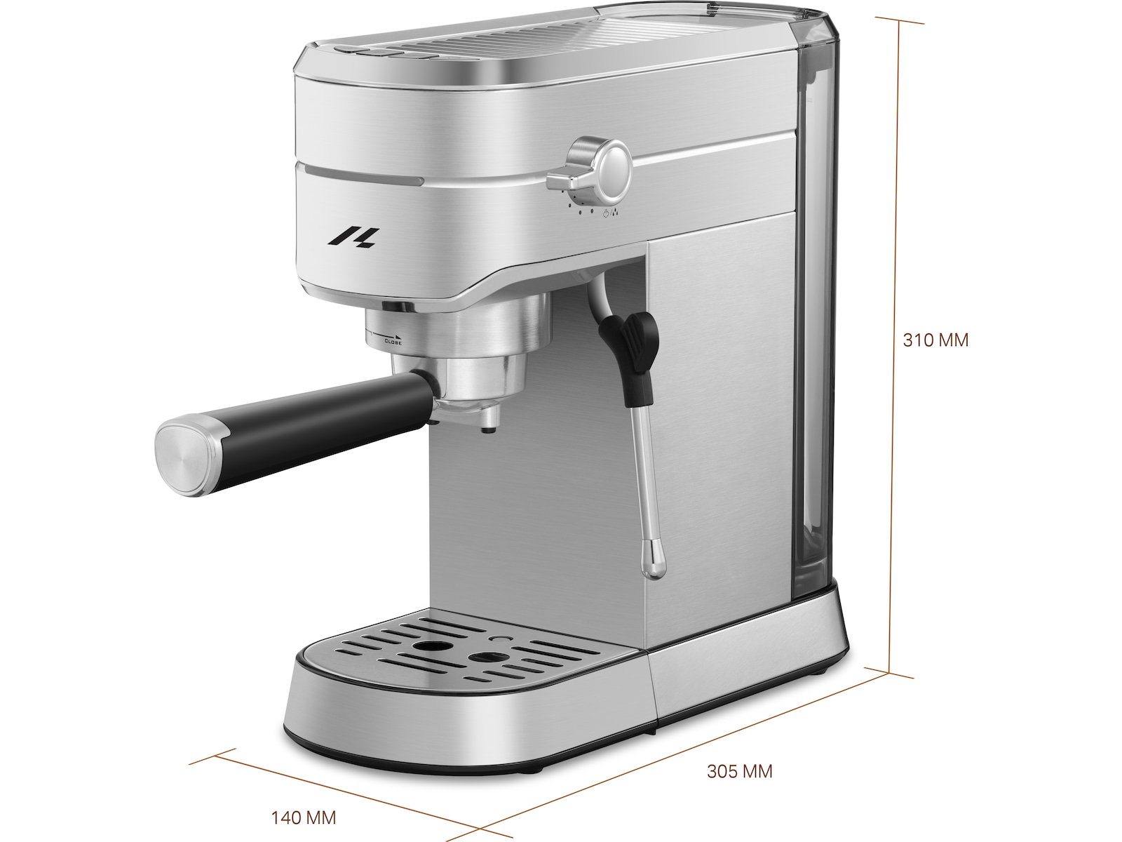 Loeffen LFEM9000 Espressomaskin med varmtvannsfunksjon og melkeskumming Espressomaskiner