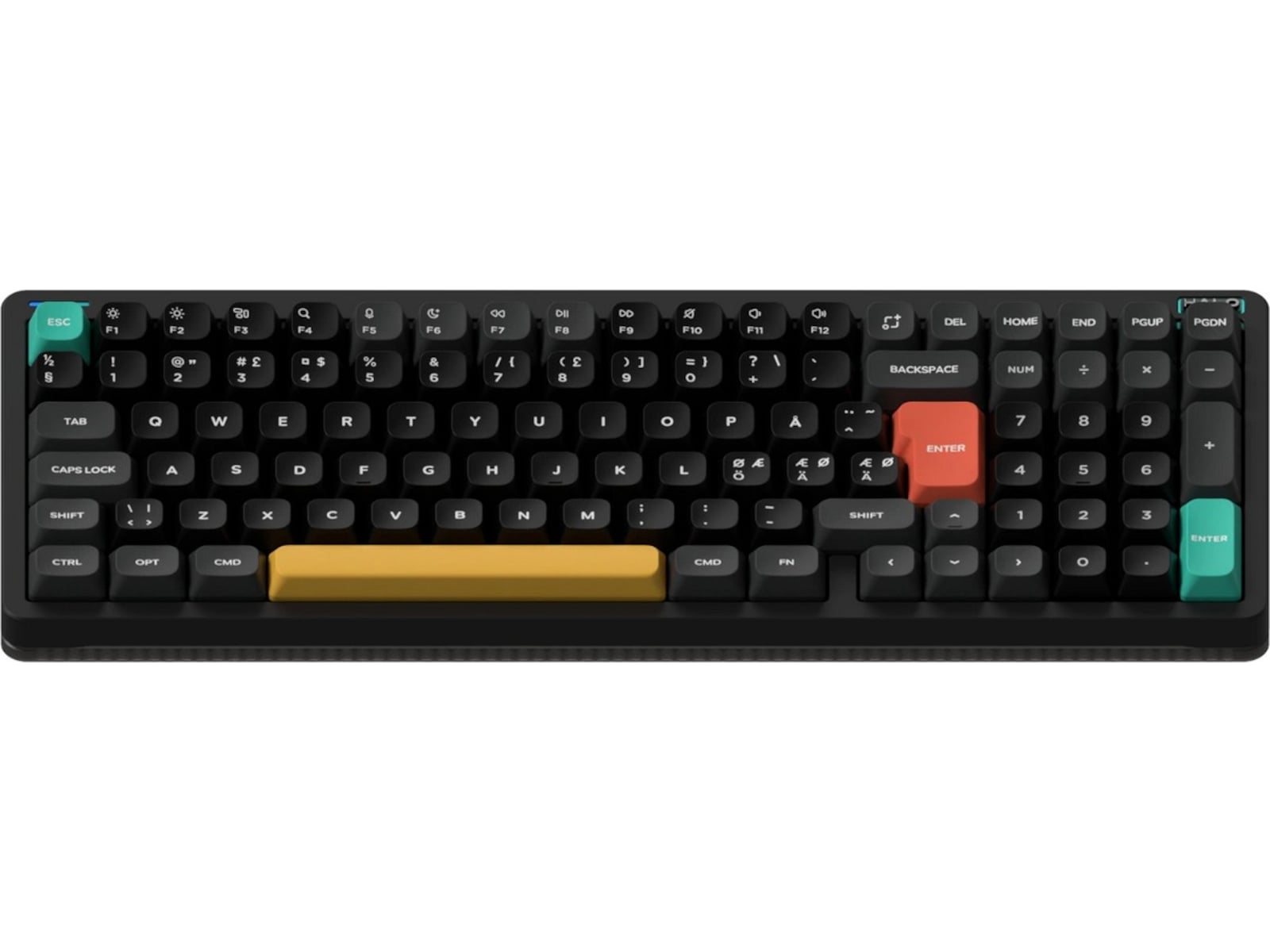 NuPhy Halo96 V2 trådløst gamingtastatur (Obsidian sort / Raspberry-brytere) Gamingtastatur