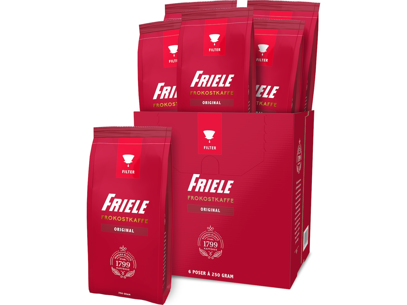 Friele Frokostkaffe Original 250 g x 6 Filterkaffe
