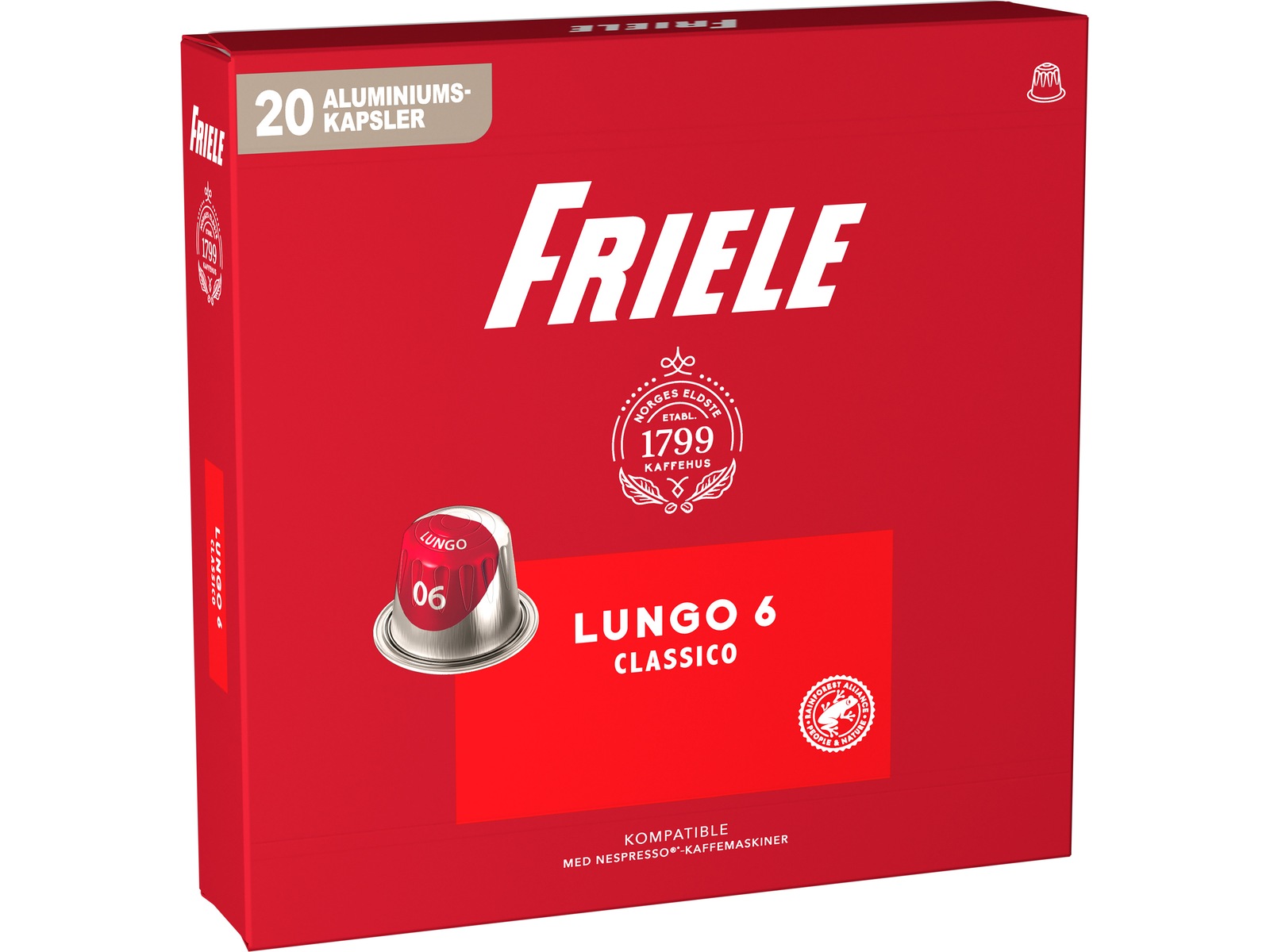 Friele Lungo Classico 6 20-pakning Kaffekapsler