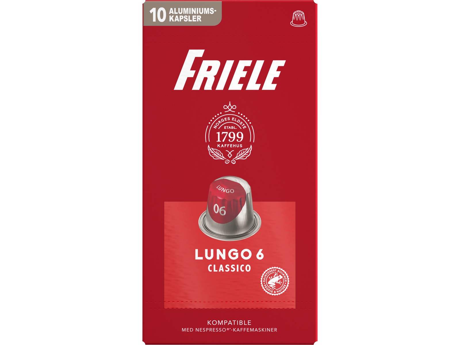 Friele Lungo Classico 6 10-pakning Kaffekapsler