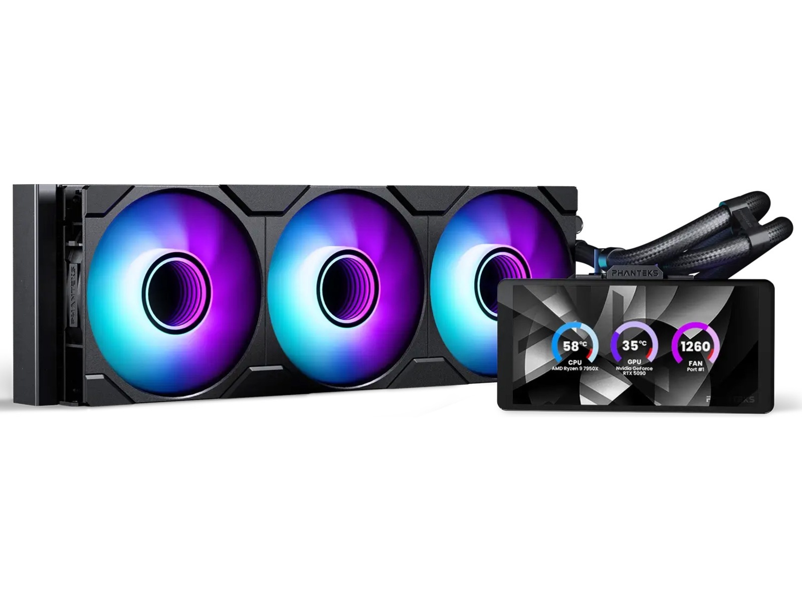 Phanteks Glacier One 36025 LCD Kjøler (sort) CPU - Vannkjøling