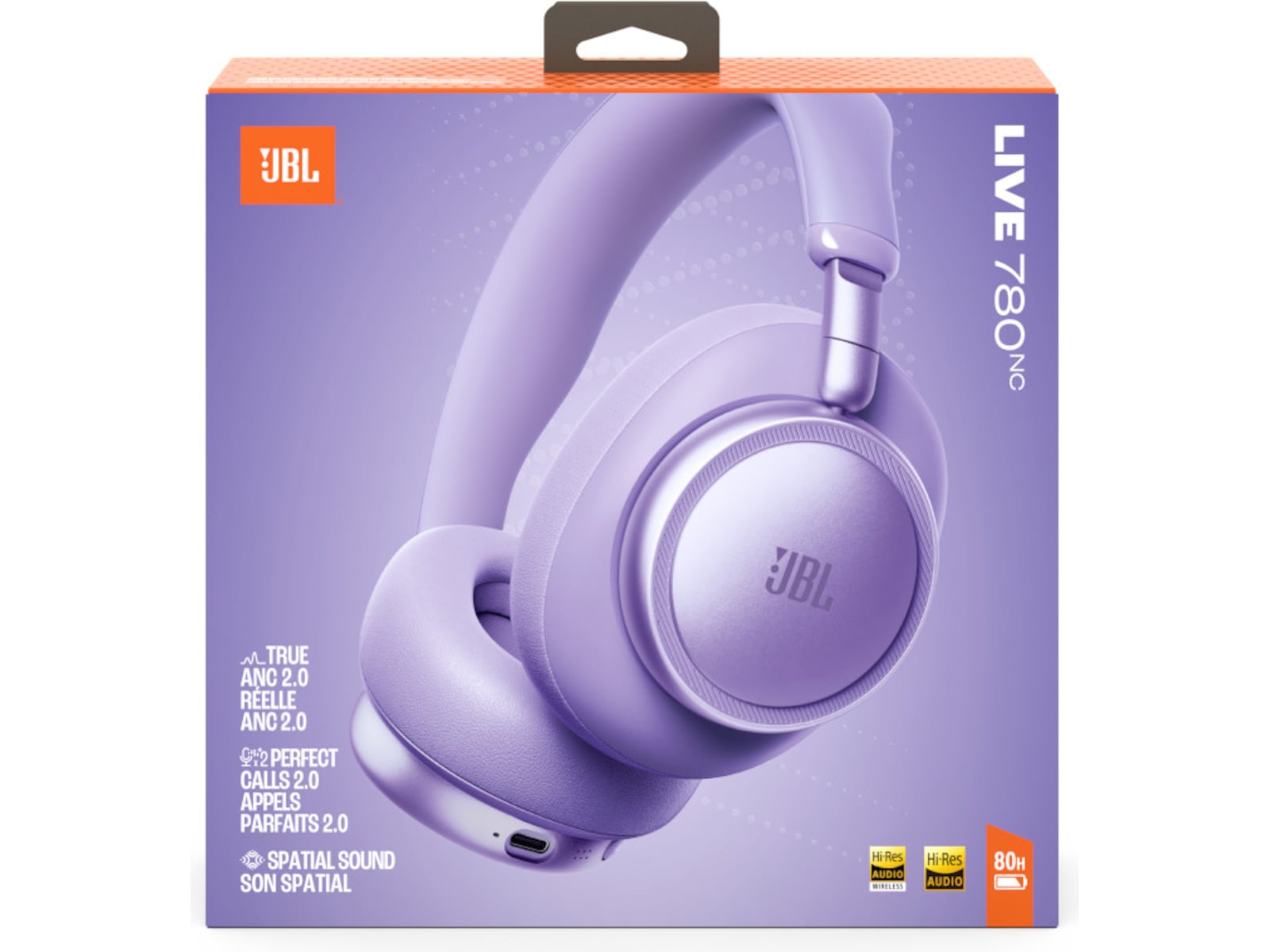 JBL LIVE 780NC trådløse hodetelefoner (lilla) Hodetelefoner