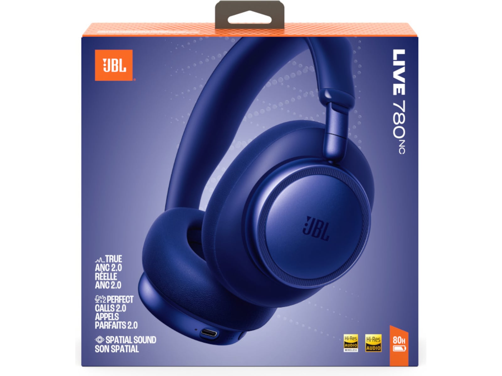 JBL LIVE 780NC trådløse hodetelefoner (blå) Hodetelefoner