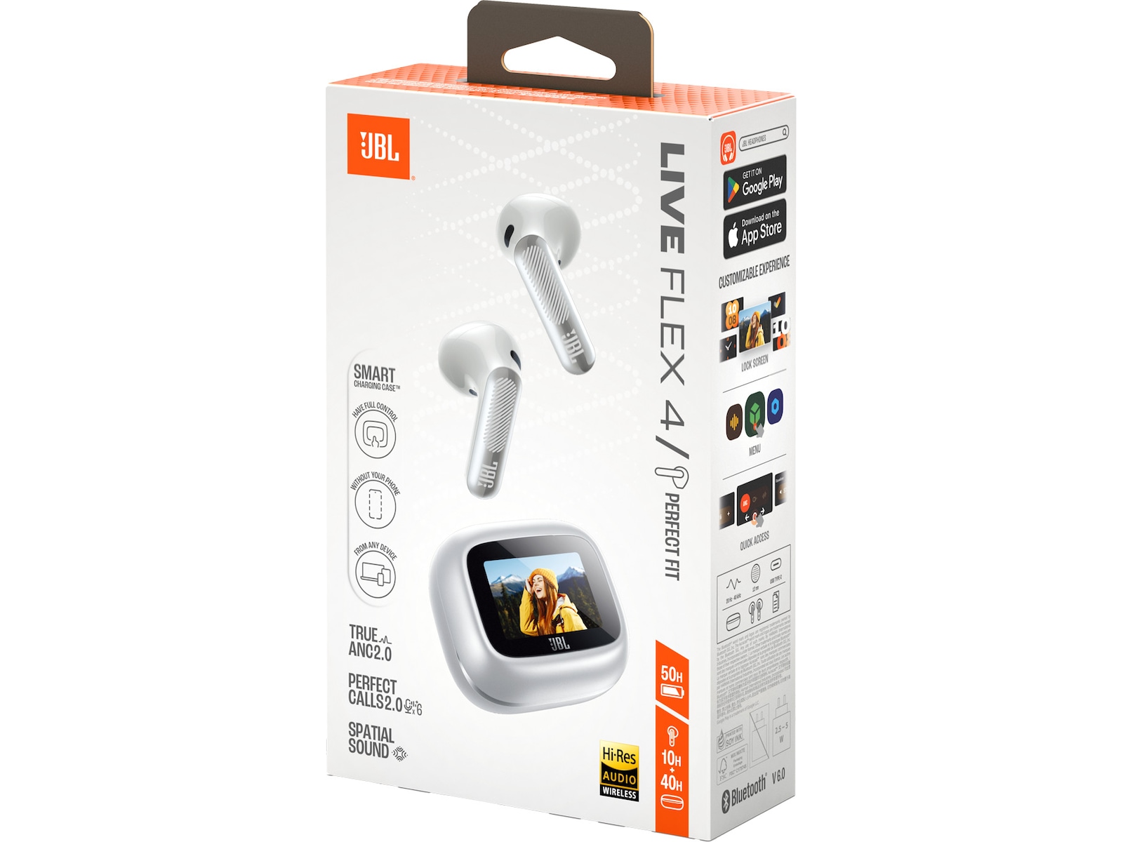 JBL LIVE FLEX 4 trådløse ørepropper med ANC (sølv) Ørepropper