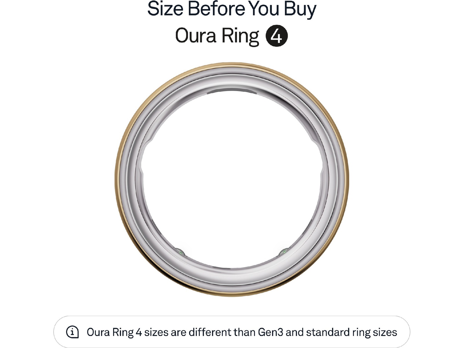Oura Ring 4 Smart Ring str. 4 (gull) -B-Grade Demo tilbehør til mobiler & klokker