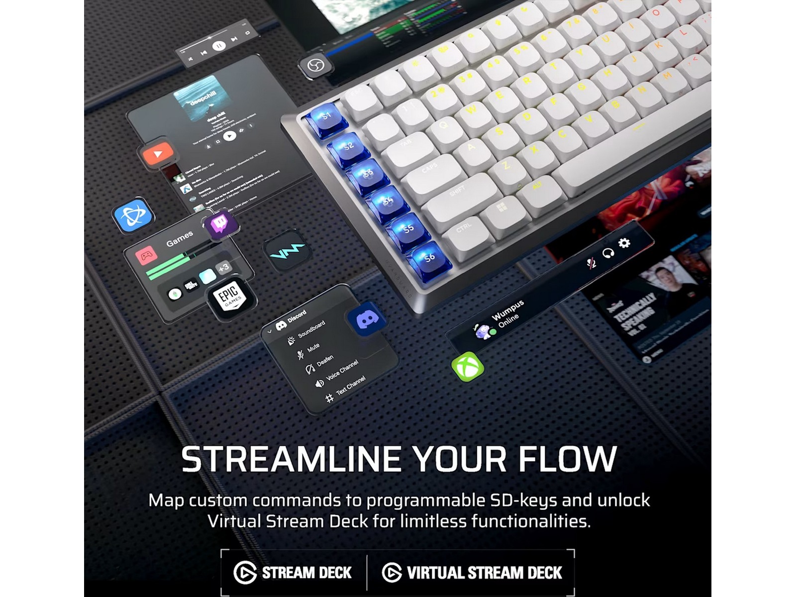 Corsair Vanguard Air 99 trådløst gamingtastatur (hvit) Gamingtastatur