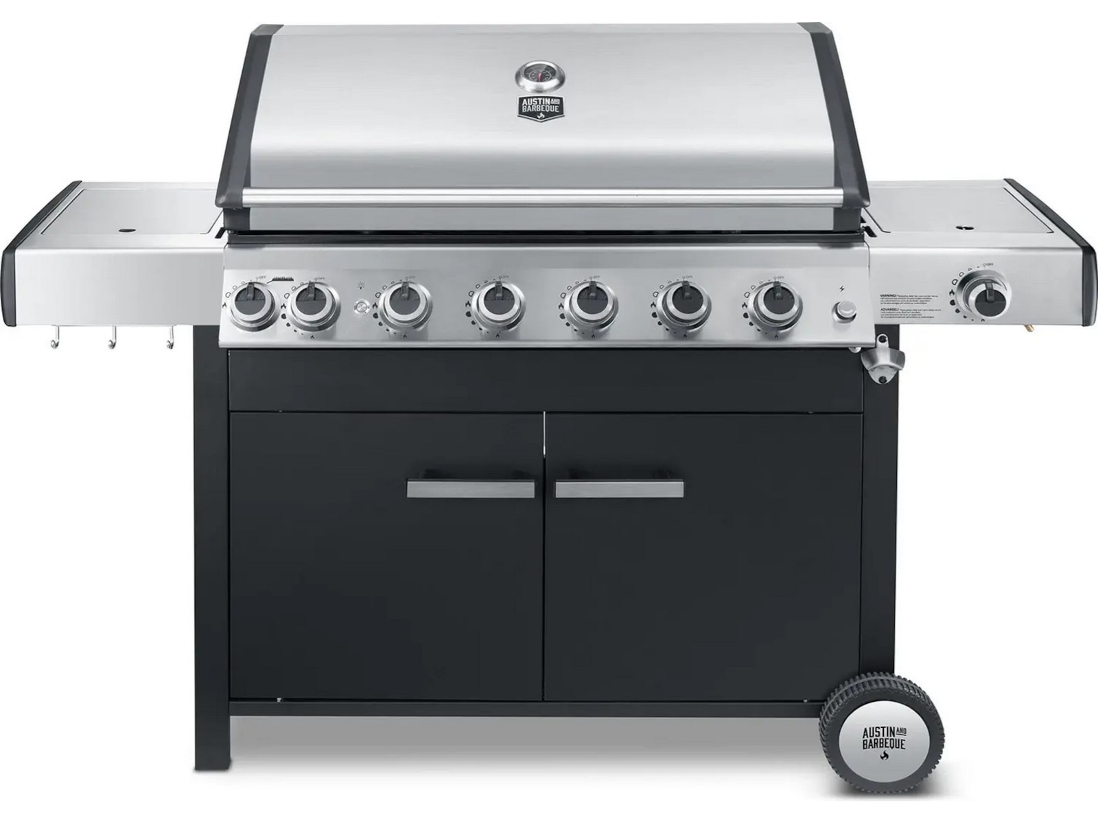 Austin and Barbeque Gassgrill med 6 + 2 brennere og funksjoner Grill