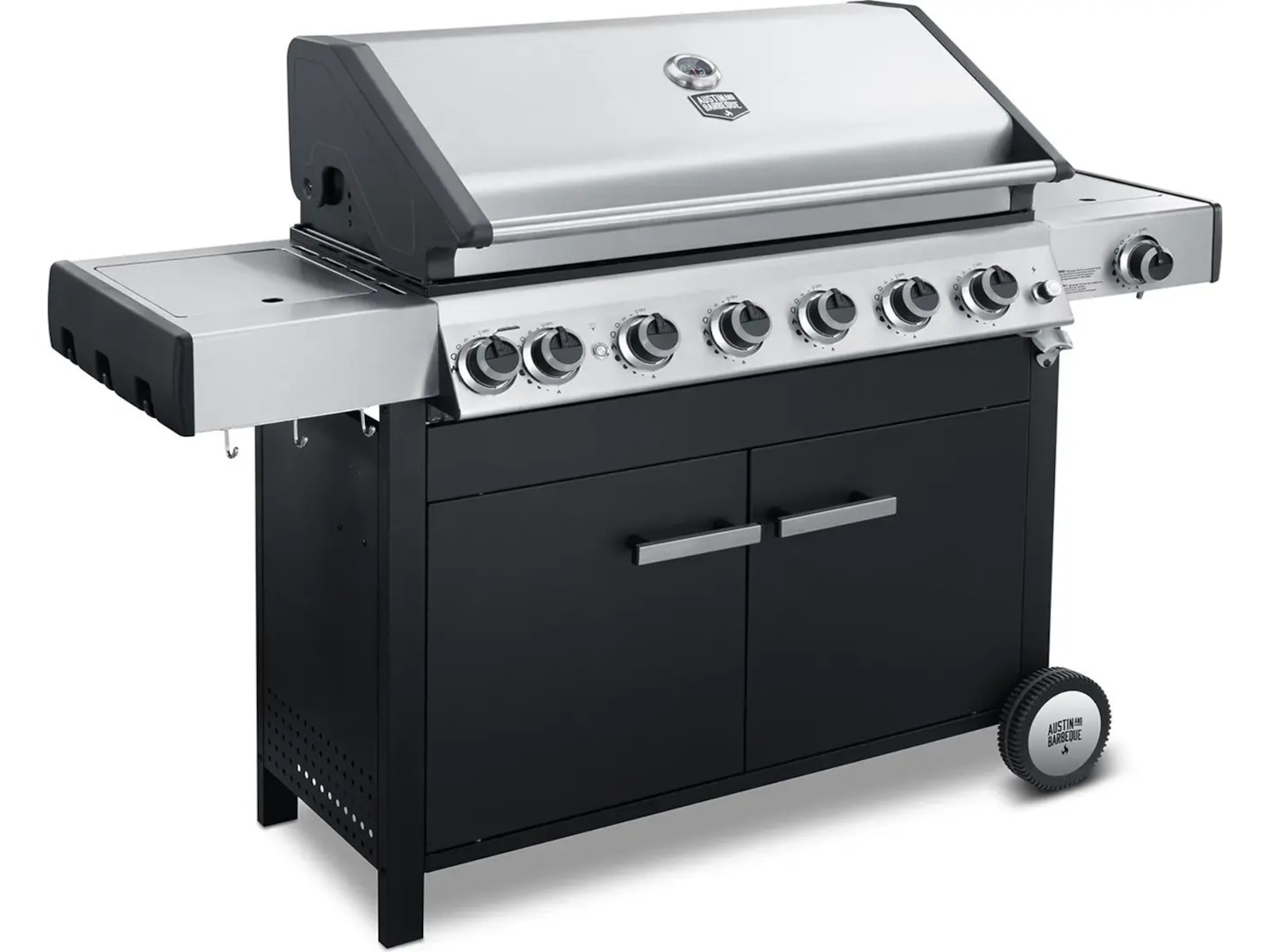 Austin and Barbeque Gassgrill med 6 + 2 brennere og funksjoner Grill