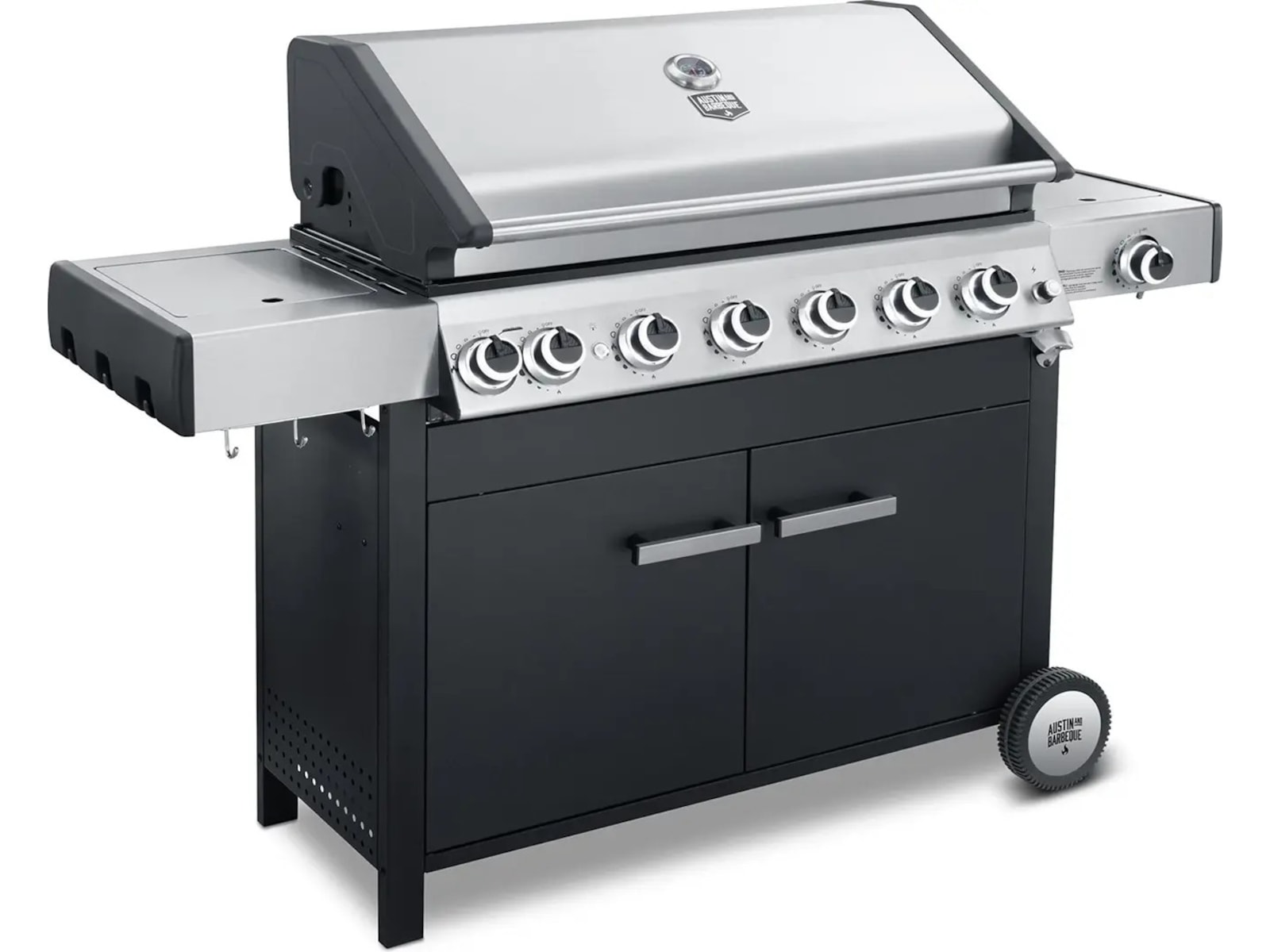 Austin and Barbeque Gassgrill med 6 + 2 brennere og funksjoner Grill
