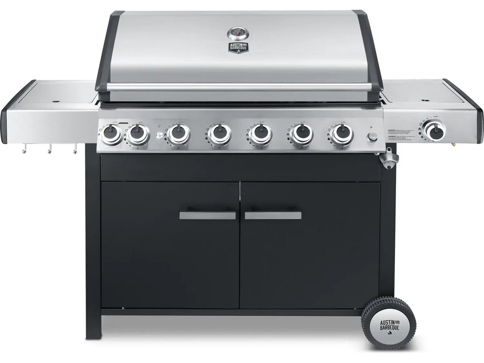 Austin and Barbeque Gassgrill med 6 + 2 brennere og funksjoner Grill