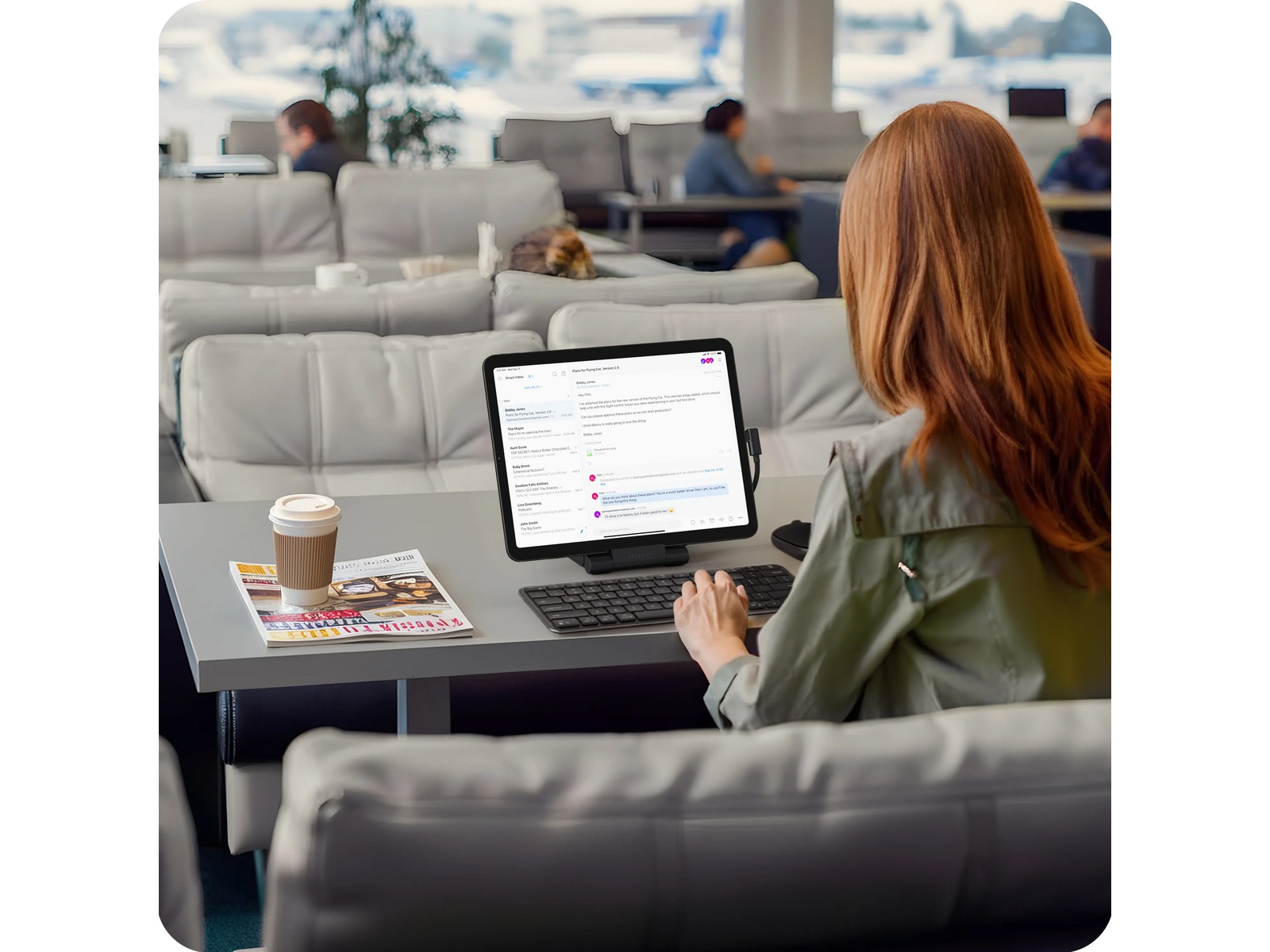 Satechi OnTheGo™ Foldable Stand Hub (space sort) Dockingstasjon & USB-HUB