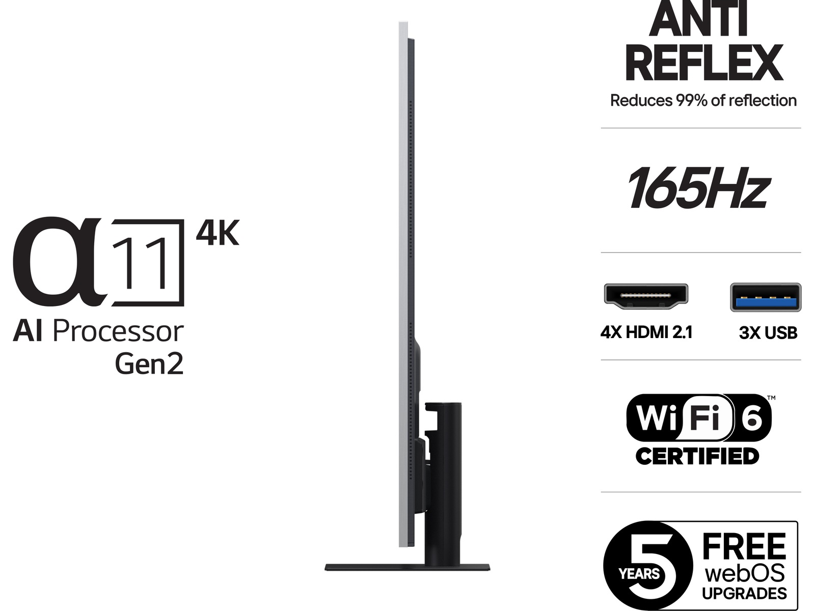 LG 55" G5 AI 4K OLED Smart TV (2025) + lydplanke 50 - 59 tommer TV