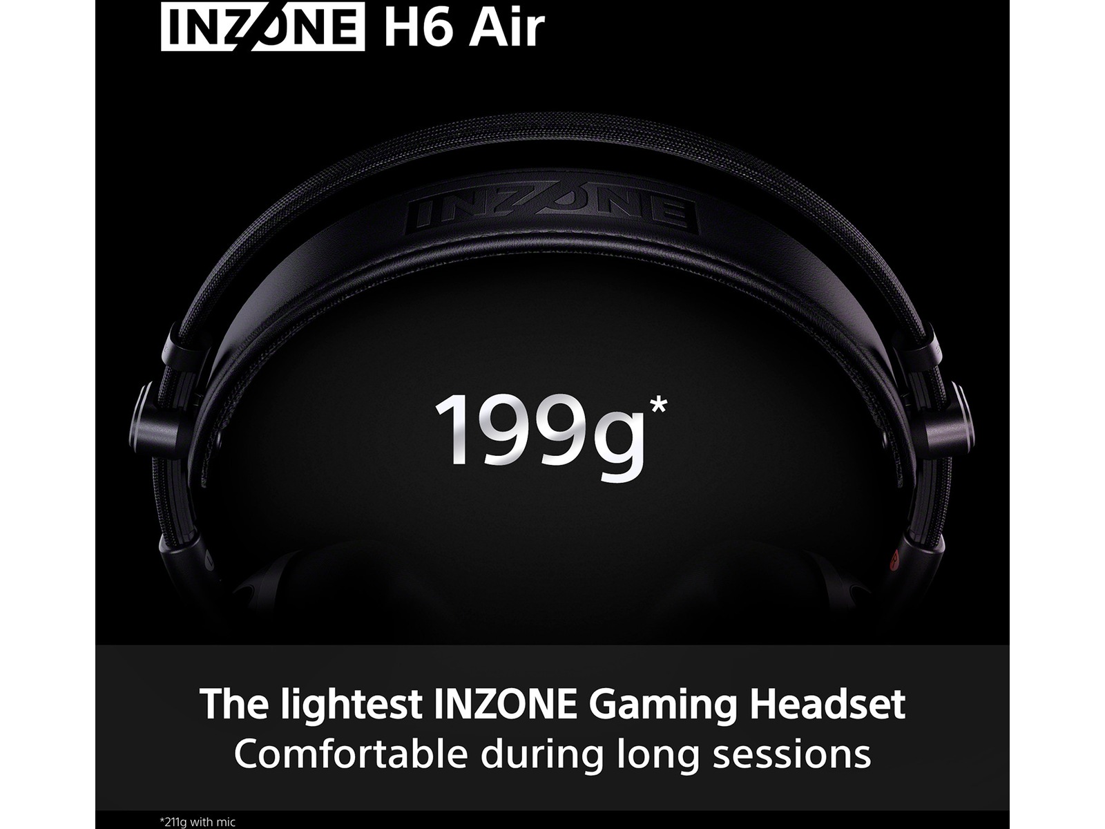 Sony INZONE H6 Air gaming headset med åpen bakside Gaming headset