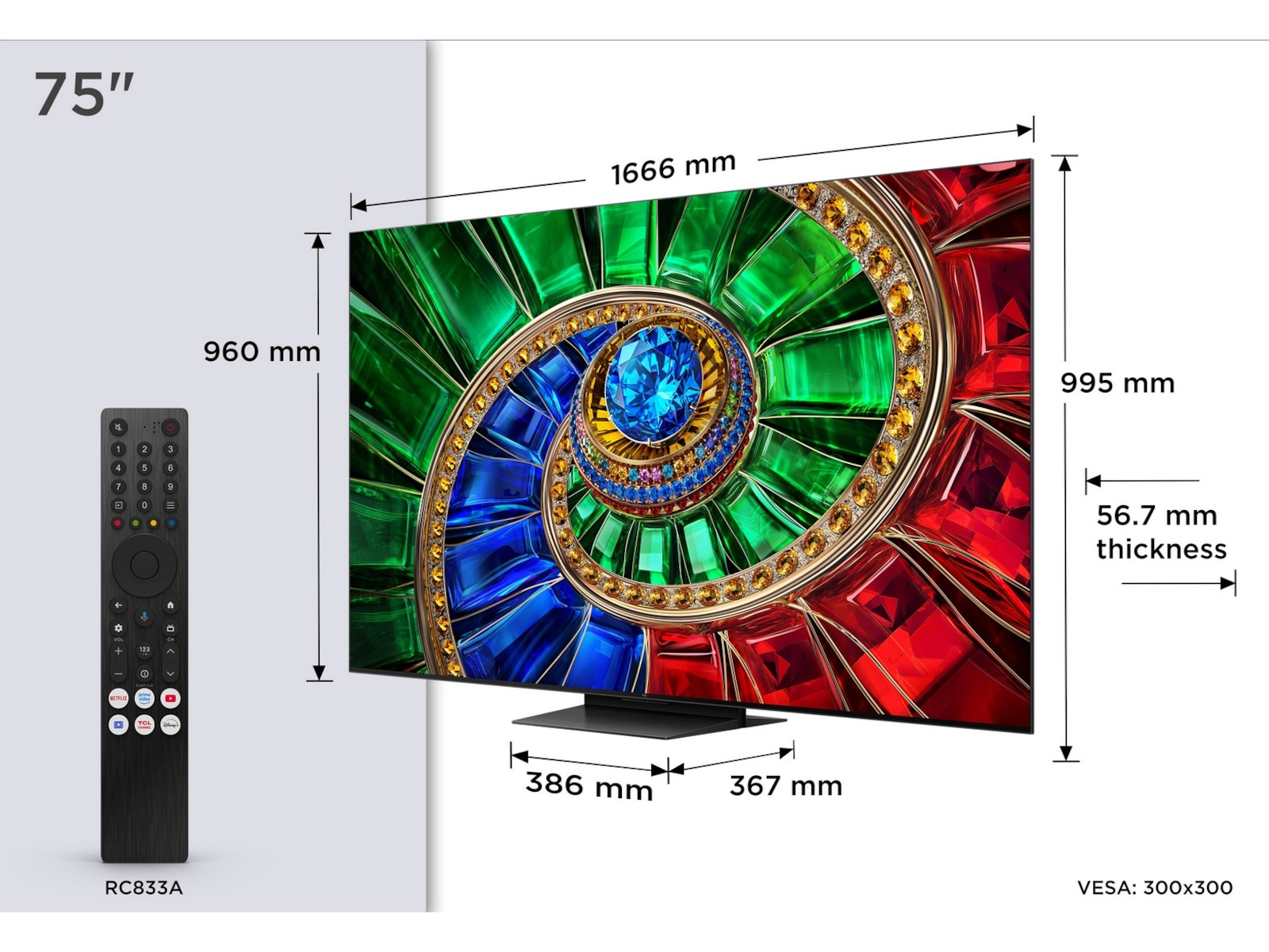 TCL 75" RM7L RGB-Mini LED Smart-TV (2026) 70 - 79 tommer TV