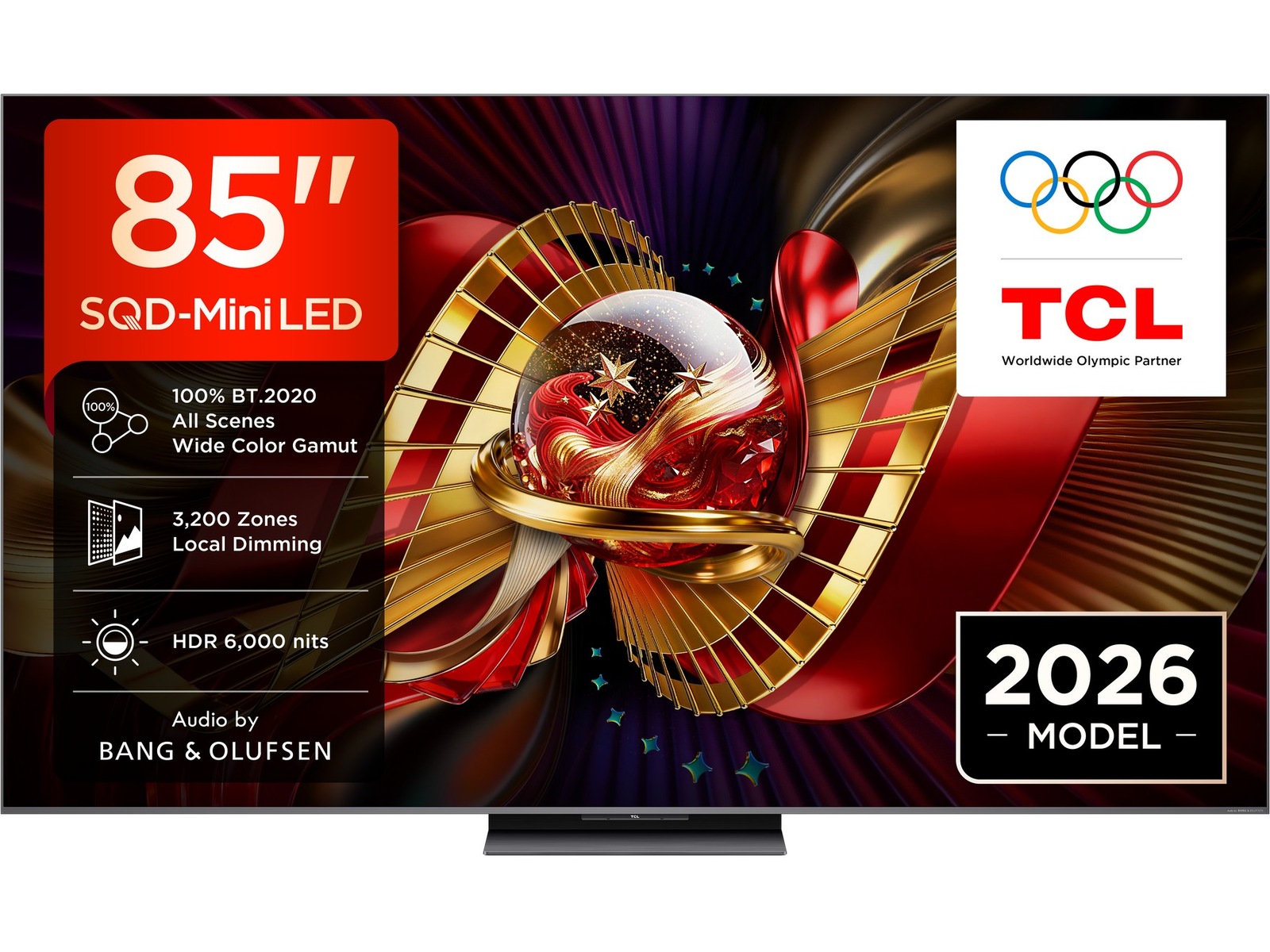 TCL C8L 85” SQD-Mini LED Smart-TV (2026) Over 80 tommer TV