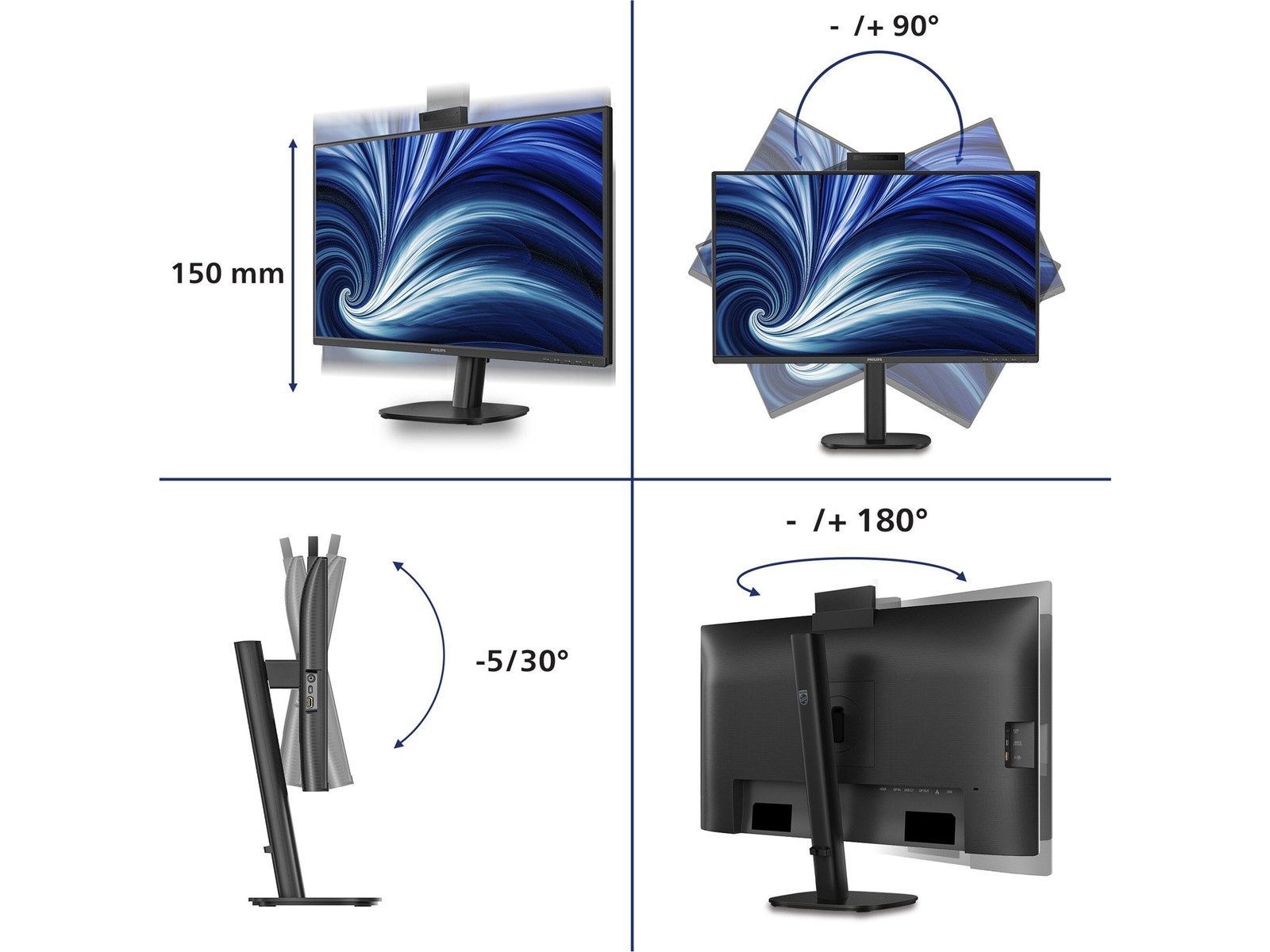 Philips 27" skjerm 272B2U3601H/00 Skjermer