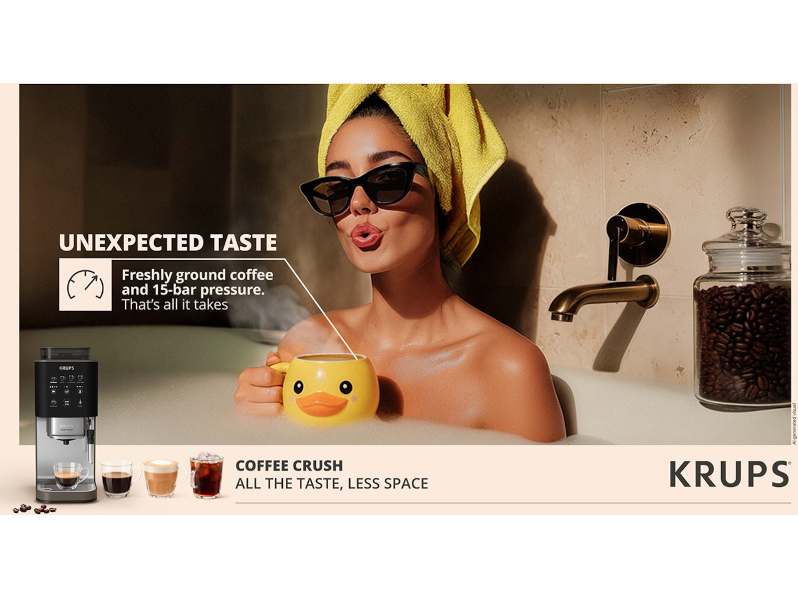 Krups Coffee Crush Experience automatisk espressomaskin 1,8 l SA403BE0 Espressomaskiner