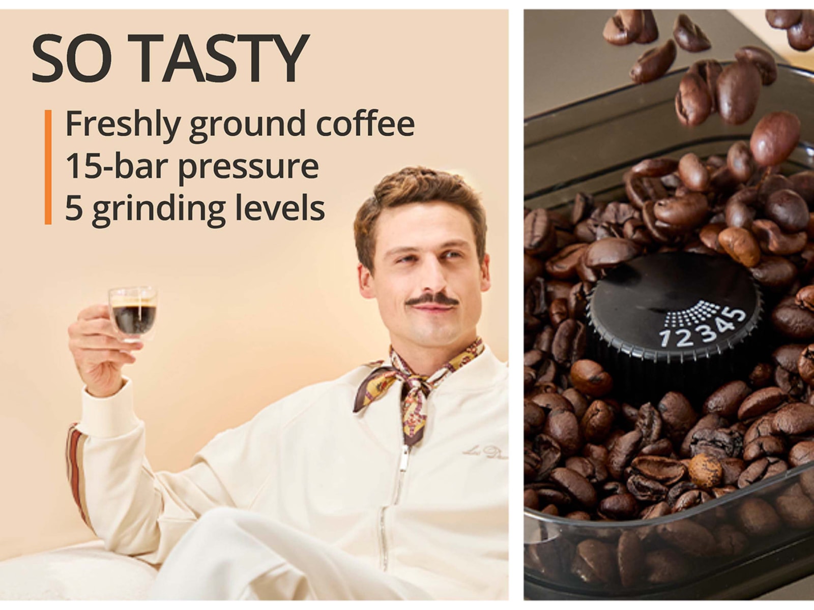 Krups Coffee Crush Experience automatisk espressomaskin 1,8 l SA403BE0 Espressomaskiner