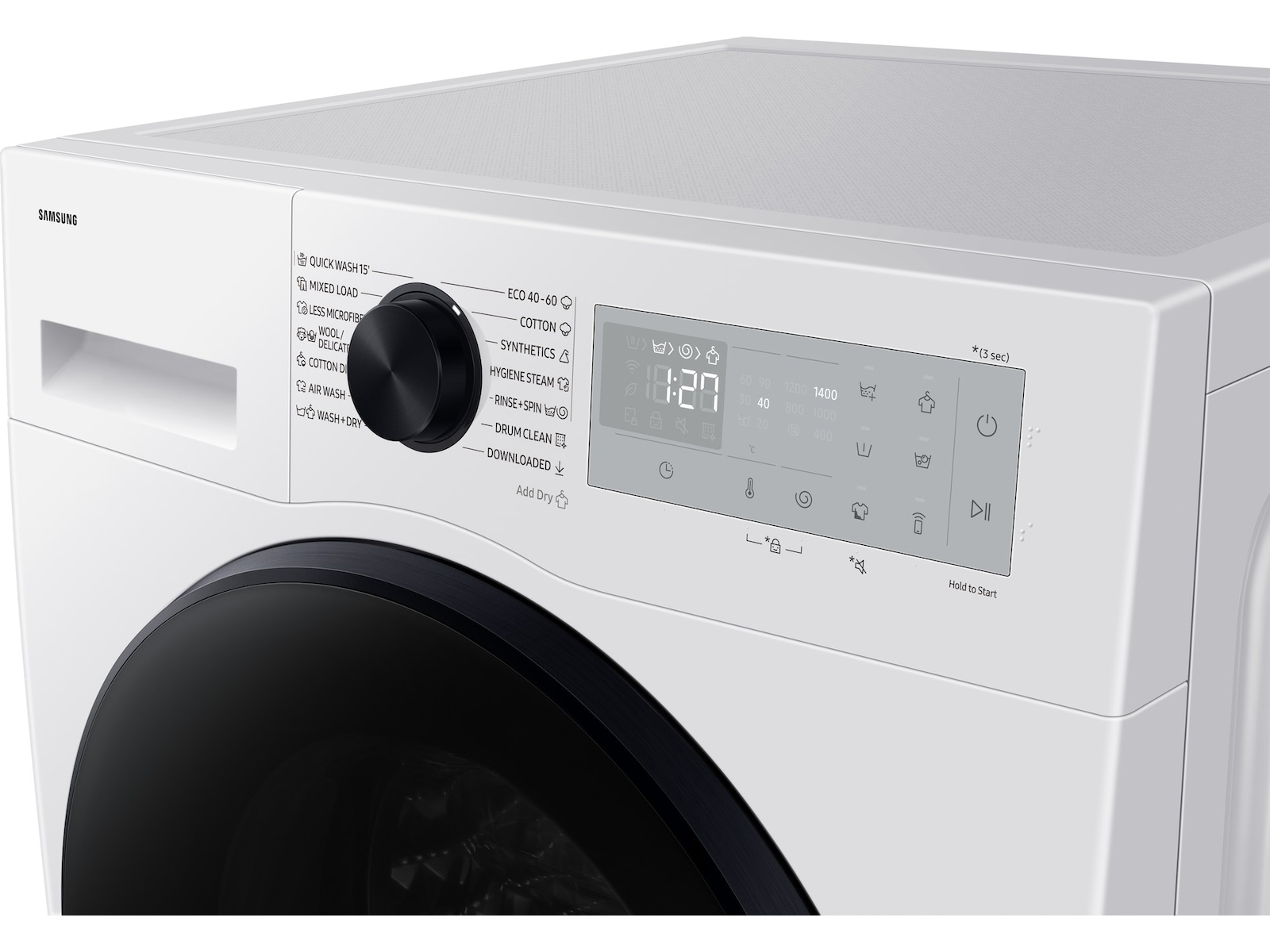 Samsung WD90DG5B15BHEE vask/tørk AI Dry+ 9/6 kg (hvit) Kombinert vaskemaskin og tørketrommel
