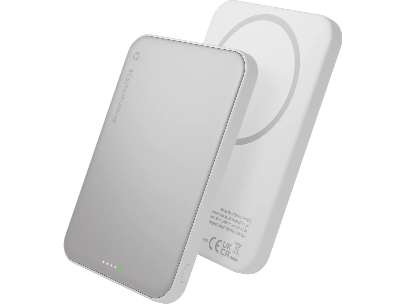 dbramante 1928 Re-Charge Powerbank 5000mAh Slim (hvit) Powerbank